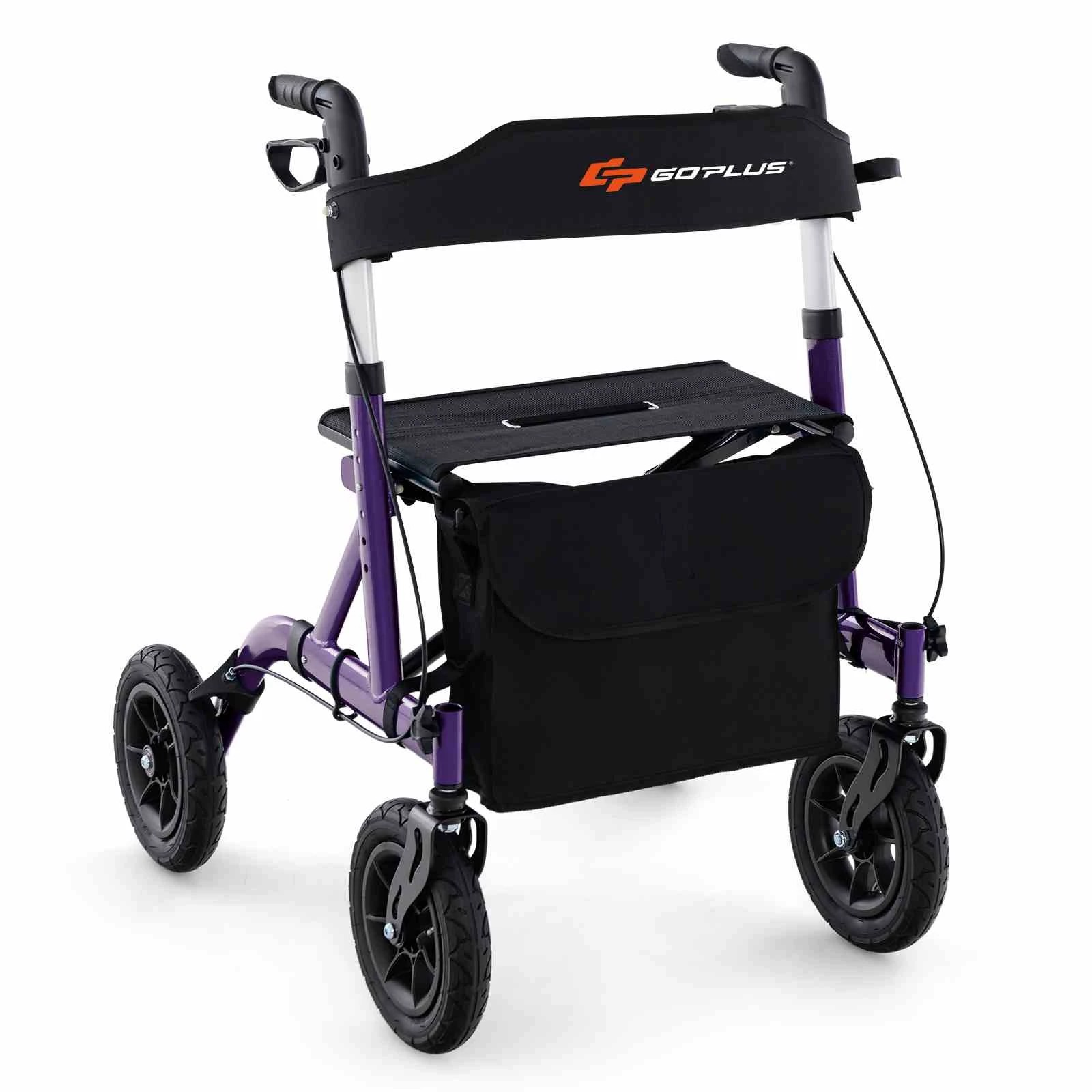 1 Costway Foldable Aluminum Rollator Frame for Seniors w/Seat Medical Walker, 1 of 2