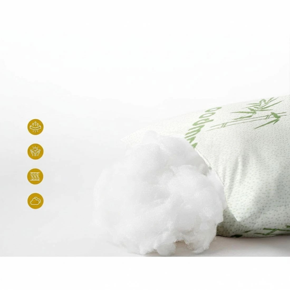 4 Giselle Bedding 4 Pack Bamboo Pillow Family Hotel - White, 4 of 4