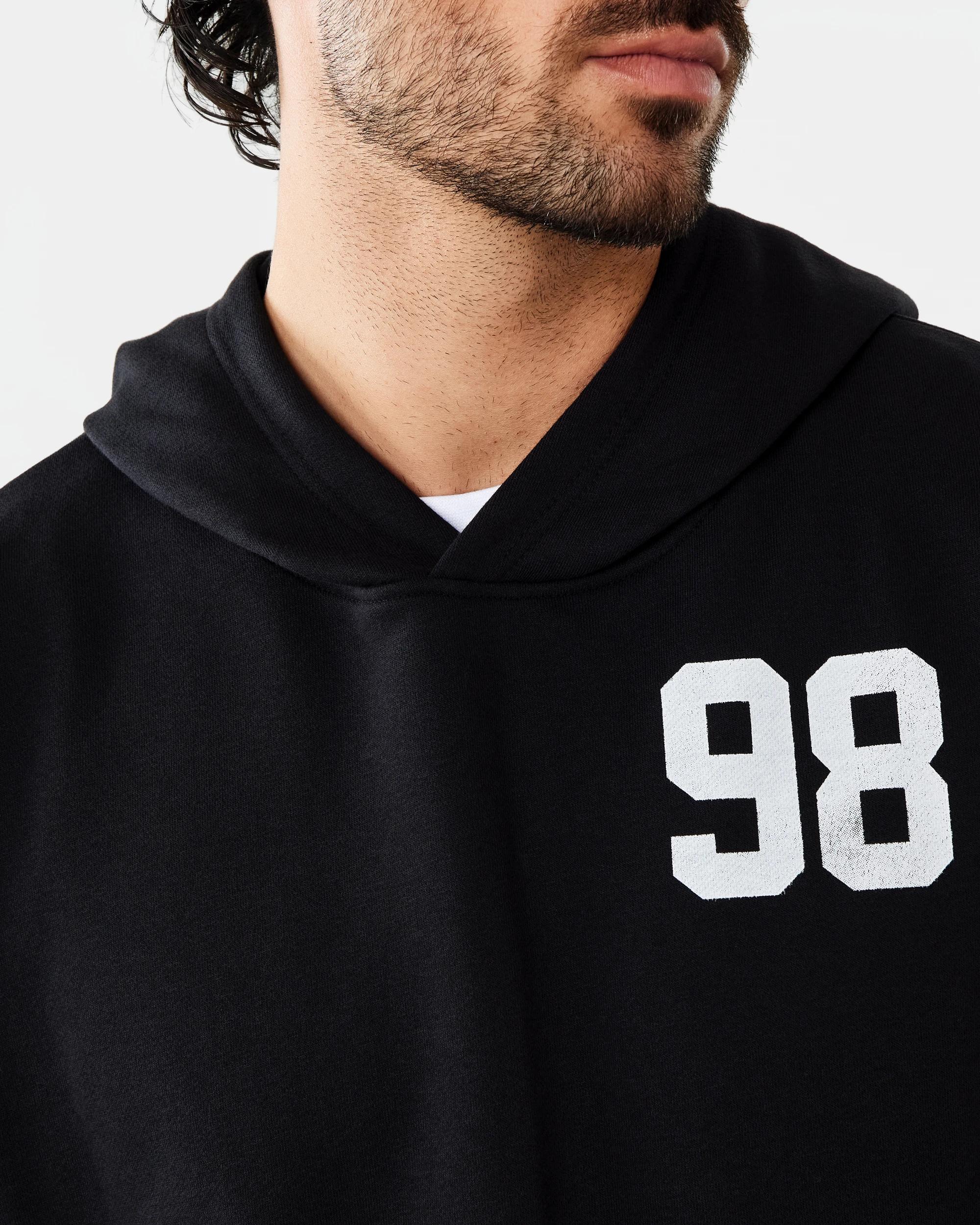 6 Terry Boxy Print Hoodie Blk Super, 6 of 10
