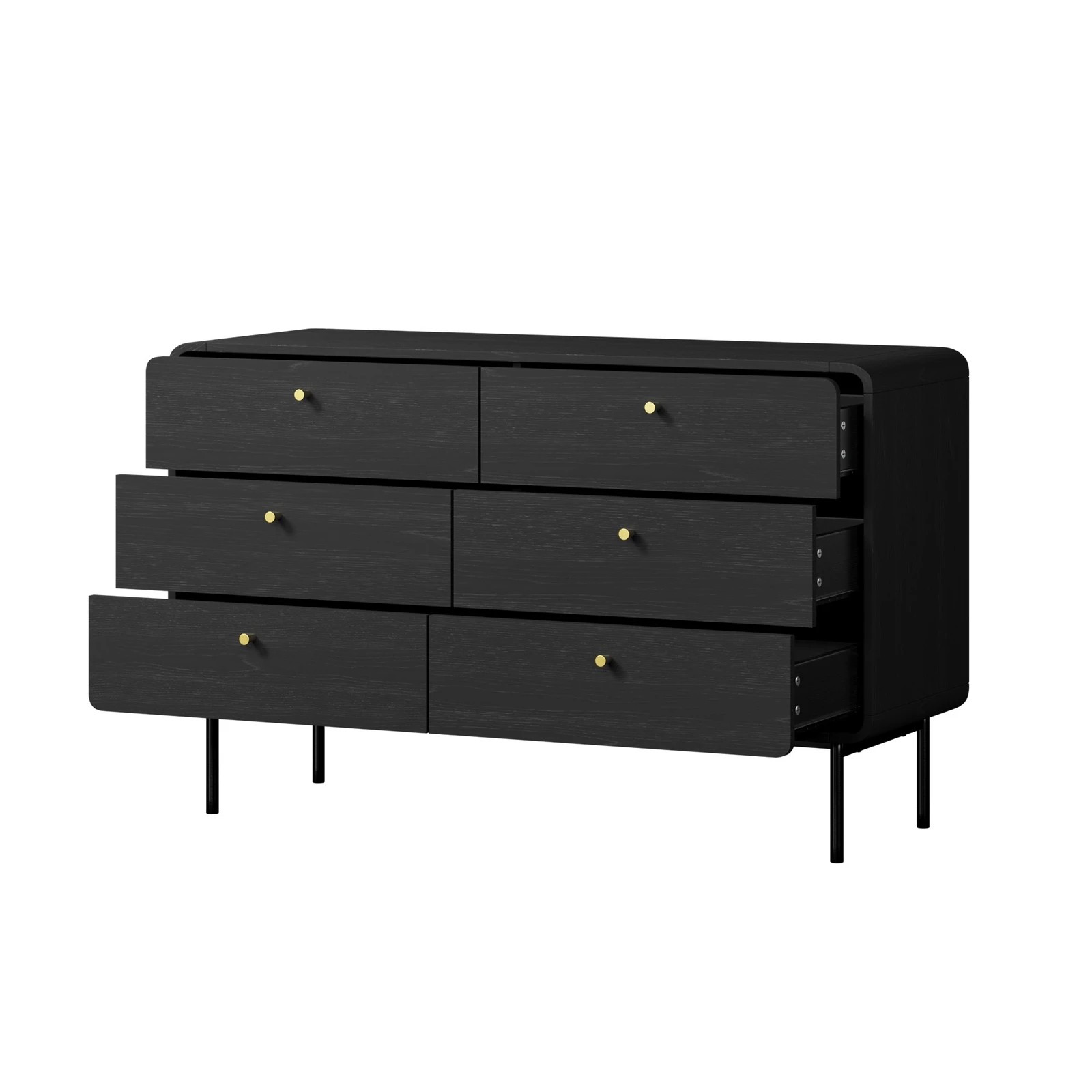 8 Oikiture 6 Chest of Drawers Tallboy Storage Cabinet Dresser - Black, 8 of 9