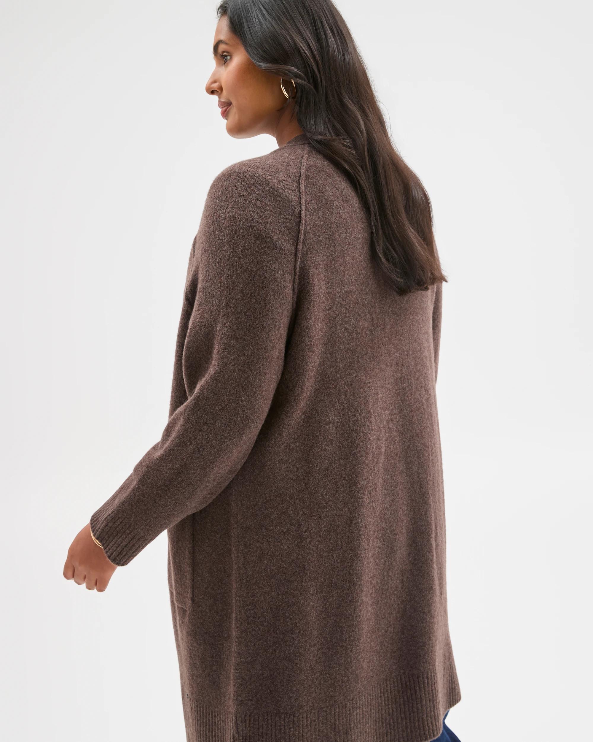 5 Target Curve Plus Size Lofty Edge To Edge Cardigan BRUNETTE, 5 of 7