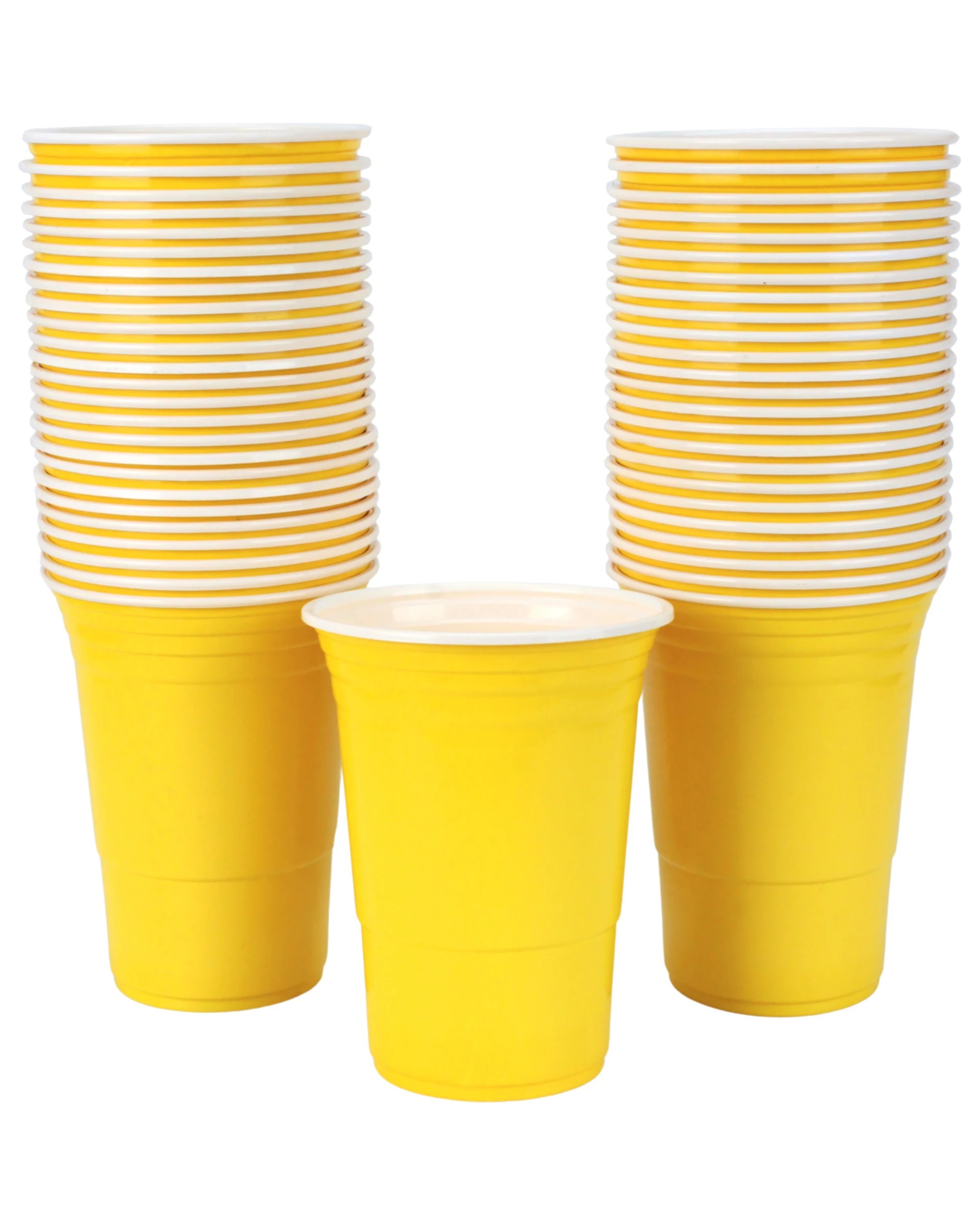 1 Partyware Everyday Party Bright Yellow American Cups 450ml Pack of 50 - Yellow, 1 of 3