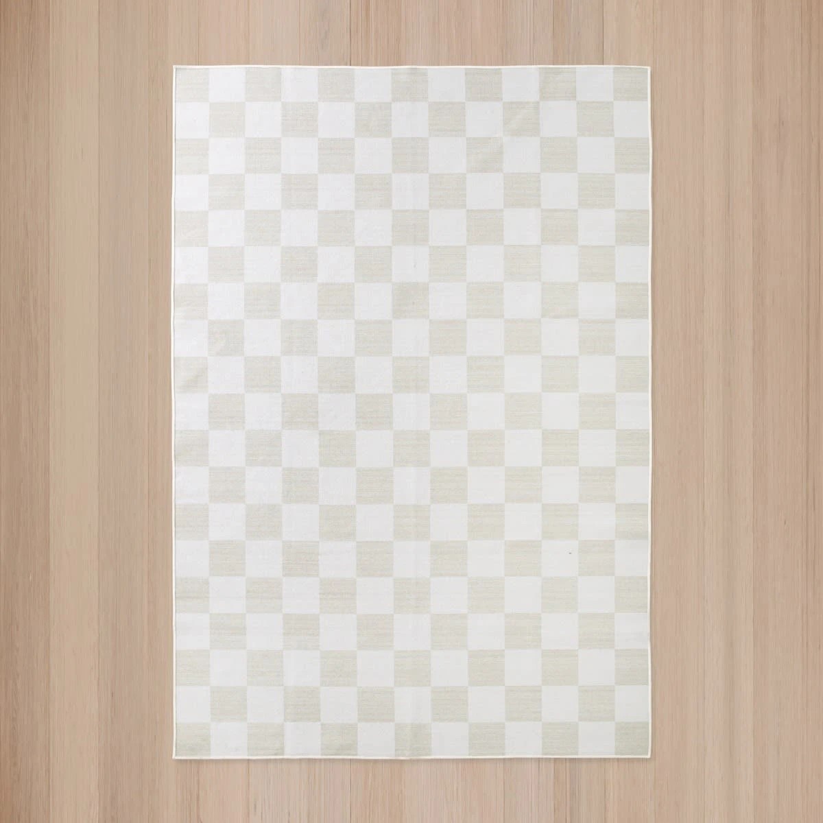 5 Check Washable Rug - Beige, Large - 235cm x 160cm, 5 of 9