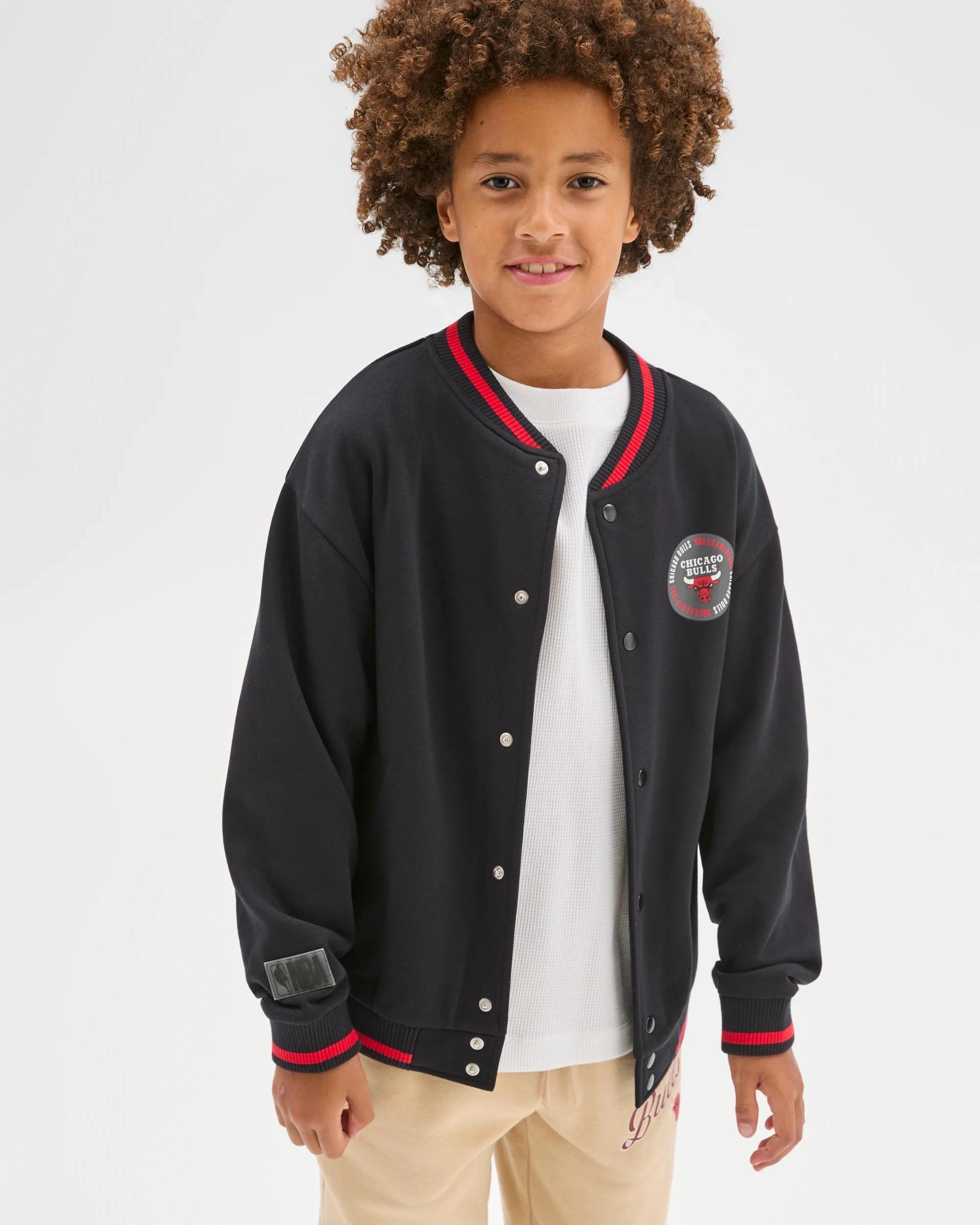 2 NBA Australian Cotton Blend Varsity Jacket BLACK, 2 of 7
