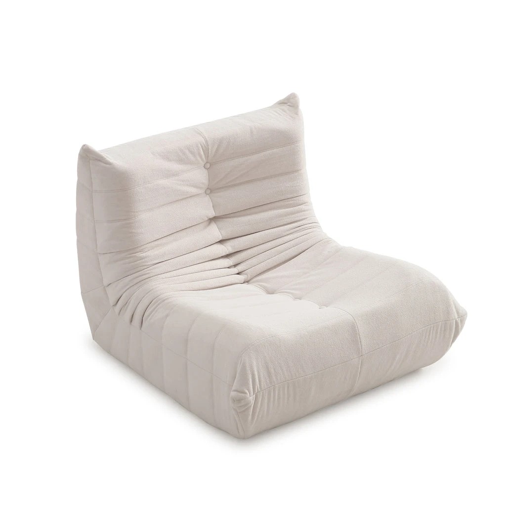 1 Zzz Atelier Caterpillar Floor Lounger Chair Foam Sofa - Beige, 1 of 6