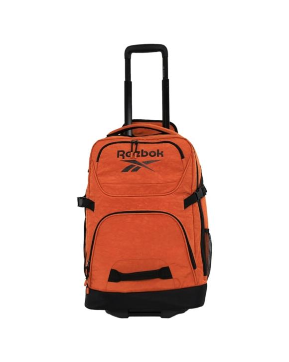 Reebok 45L Trekker Lightweight Crushed Nylon Trolley Bag Rolling Ball Bearing Wheels - Orange