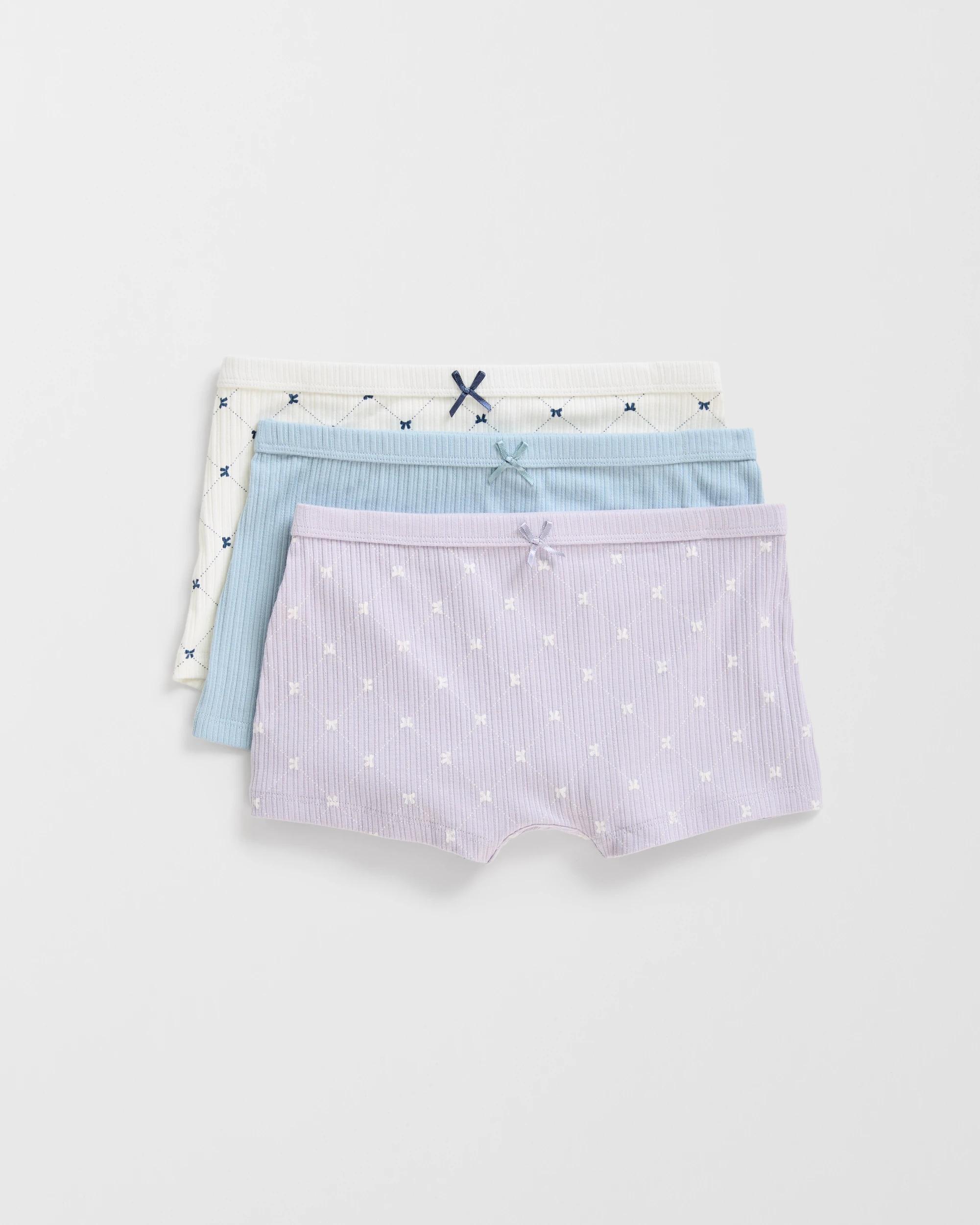 1 Maxx Australian Cotton 3 Pack Older Girls Hang Textured Shorties LILAC DIAMOND, 1 of 1