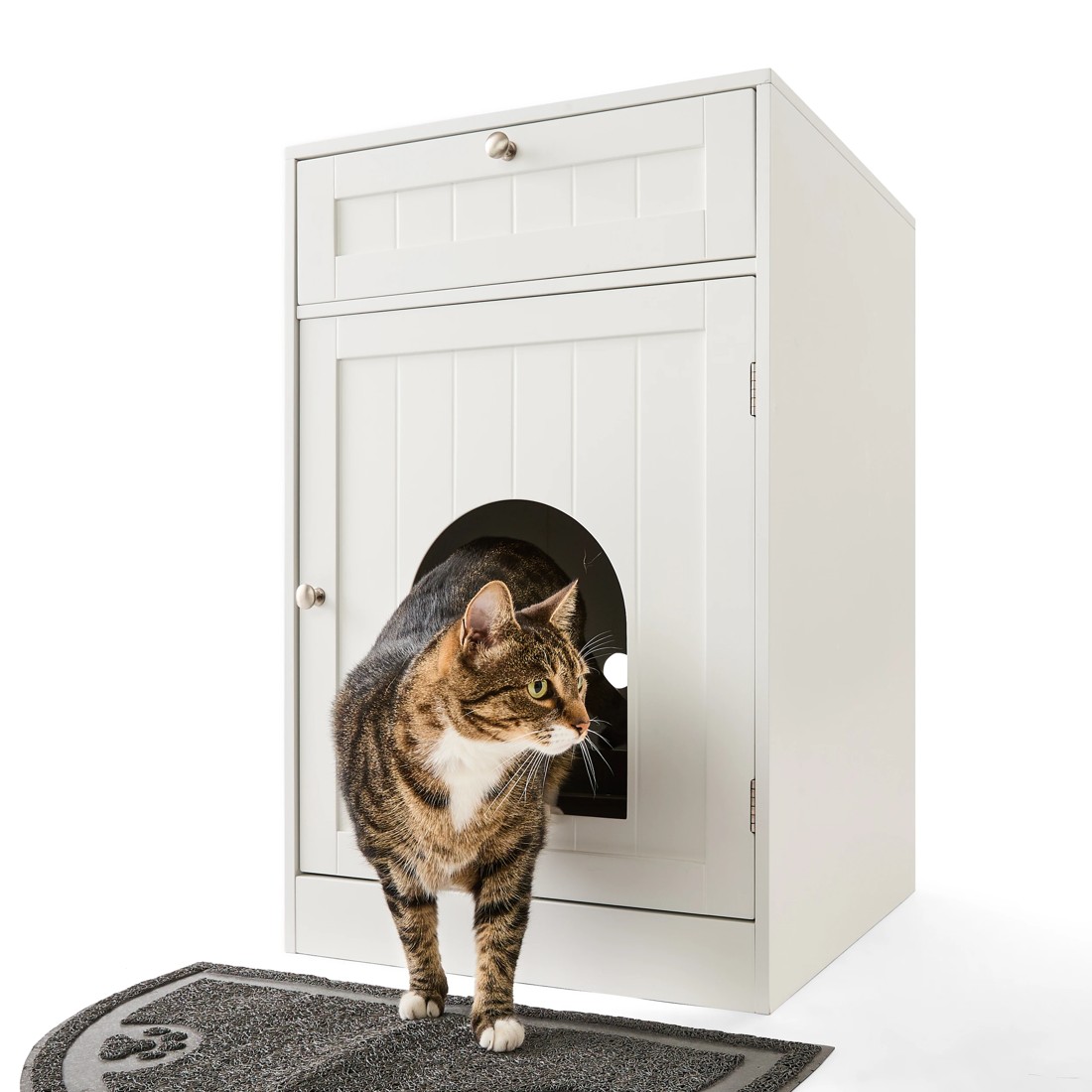 1 Cat Litter Cabinet with Storage Drawer, 1 of 9