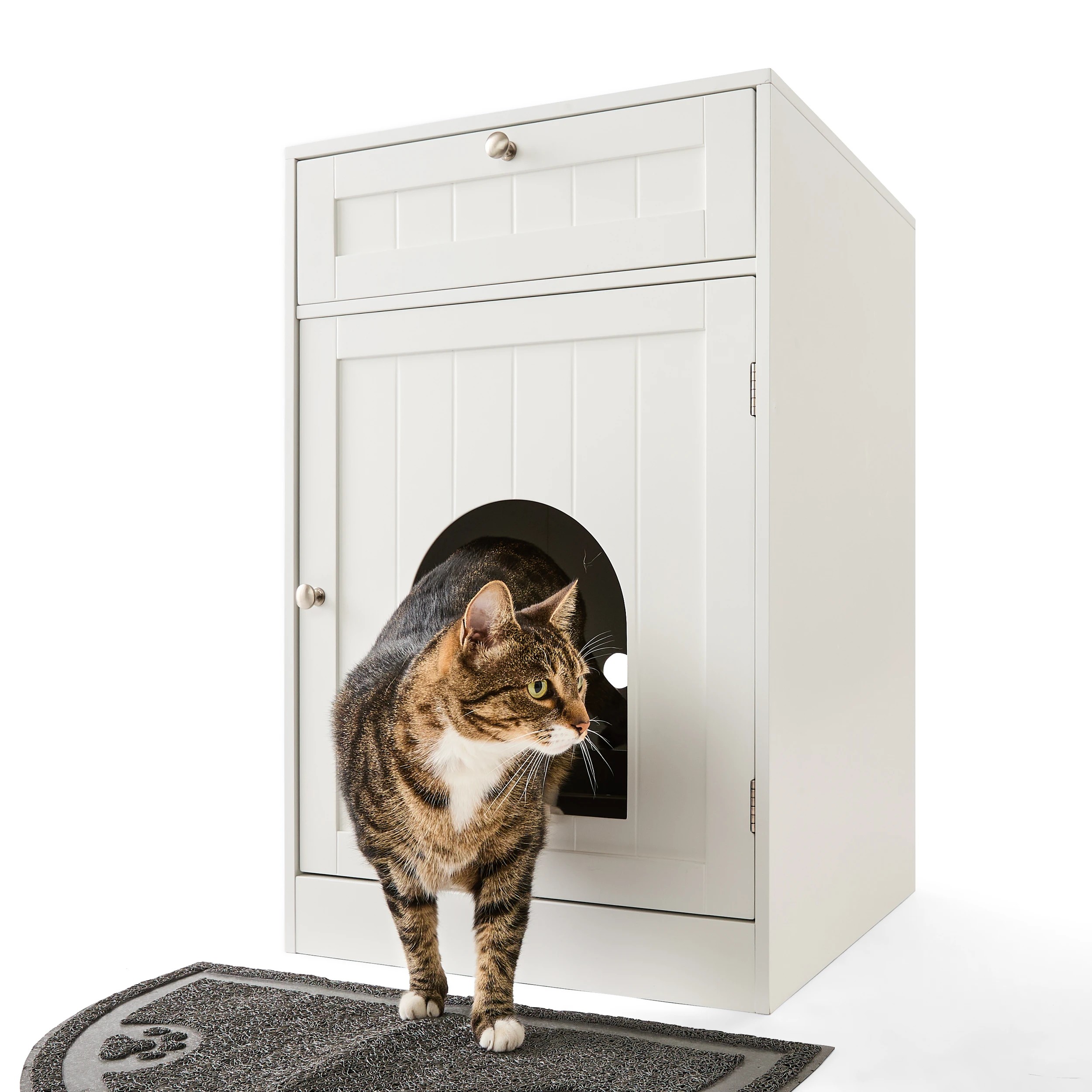 1 Cat Litter Cabinet with Storage Drawer, 1 of 10