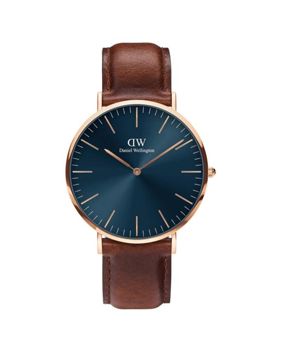 Daniel Wellington Classic 40mm St Mawes Rose Gold Stainless Steel Brown Strap Watch