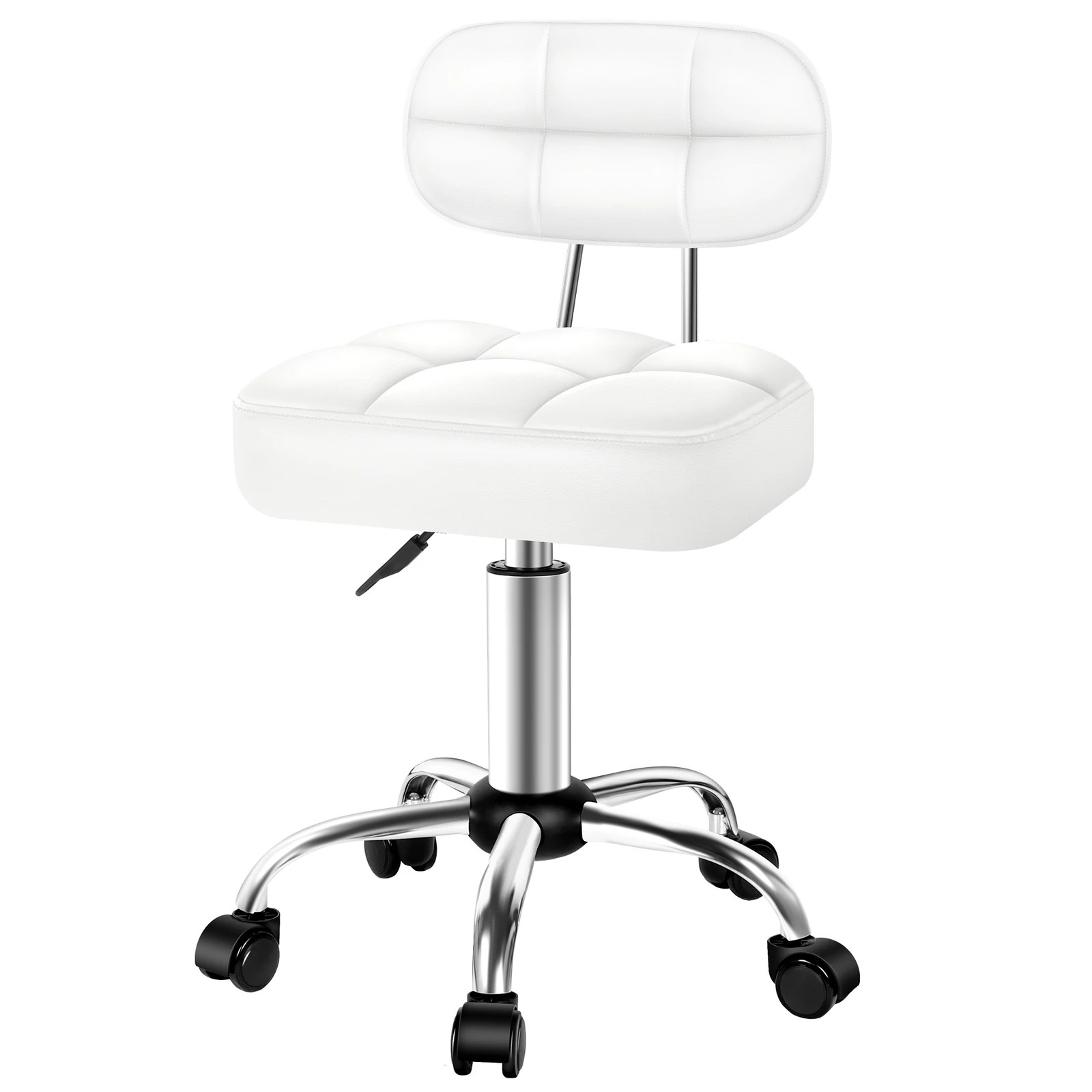 8 Alfordson 2x Salon Stool Backrest Swivel Barber Hair Dress Chair Tufan - White, 8 of 10
