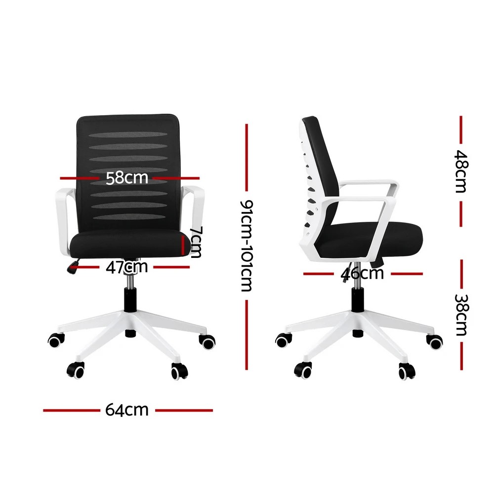 2 Artiss Ergonomic Office Chair Mesh Computer Desk Chairs with Lumbar Support - Multi, 2 of 7