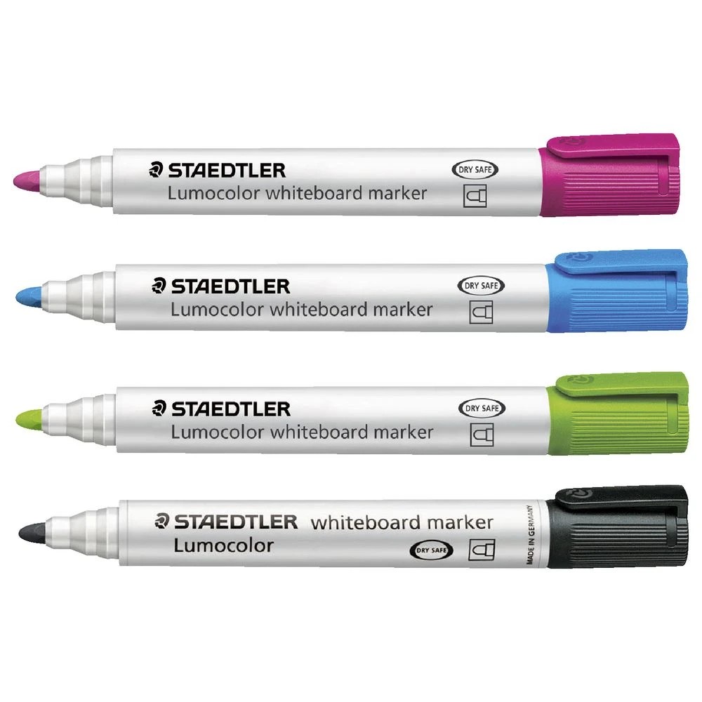 4 Staedtler Lumocolor Whiteboard Markers Bullet Brights 4 Pack, 4 of 4