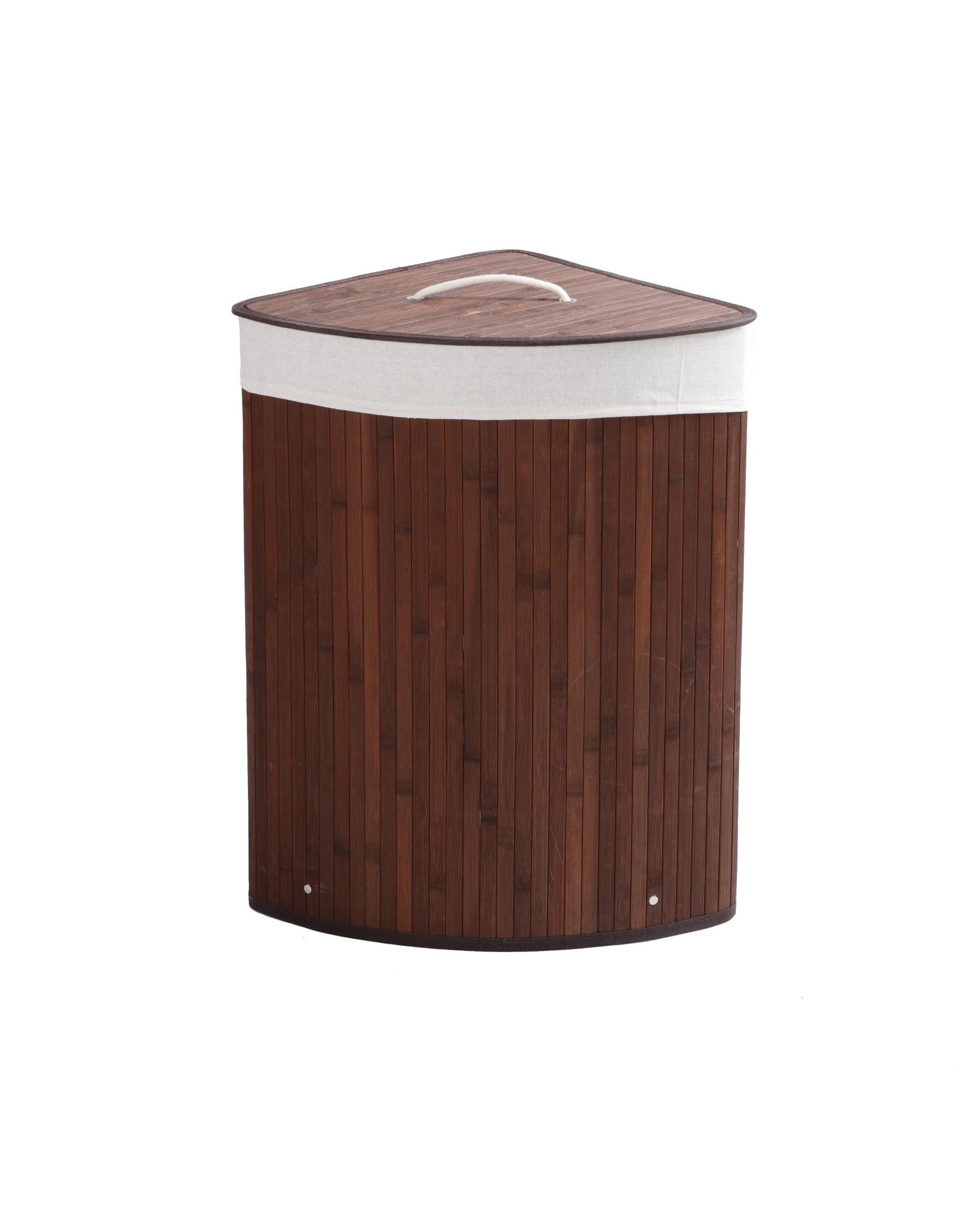 1 Sherwood Home Corner Folding Bamboo Laundry Hamper 35x35x60cm - Brown, 1 of 7