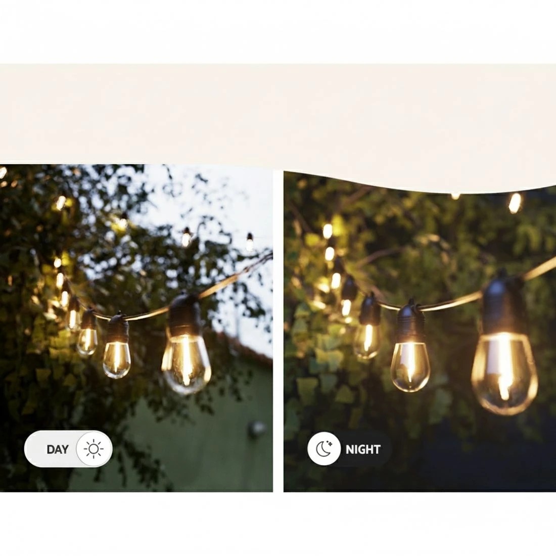 4 46m Festoon Lights Christmas Fairy String Lights Outdoor Party Garden - Black, 4 of 4