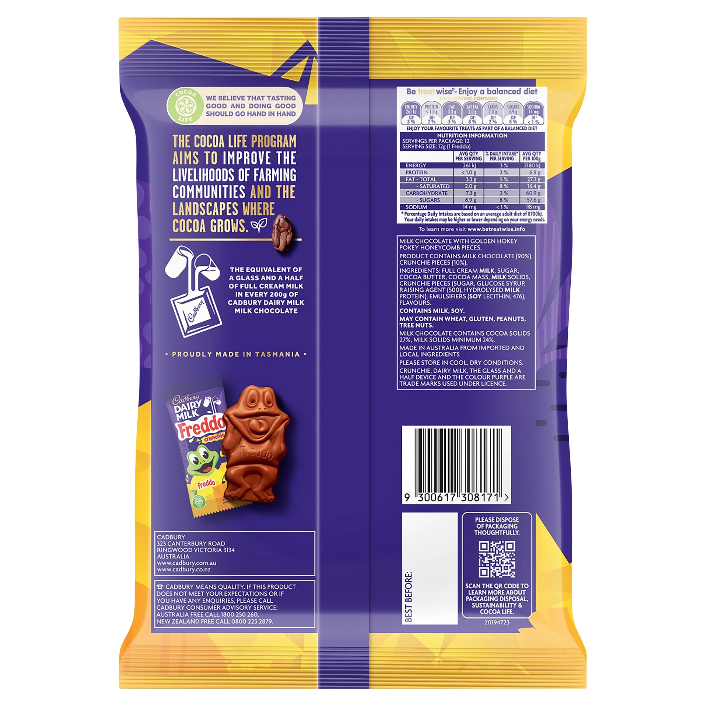 2 Cadbury Dairy Milk Freddo Crunchie Milk Chocolate Sharepack 12 Piece 144g, 2 of 3