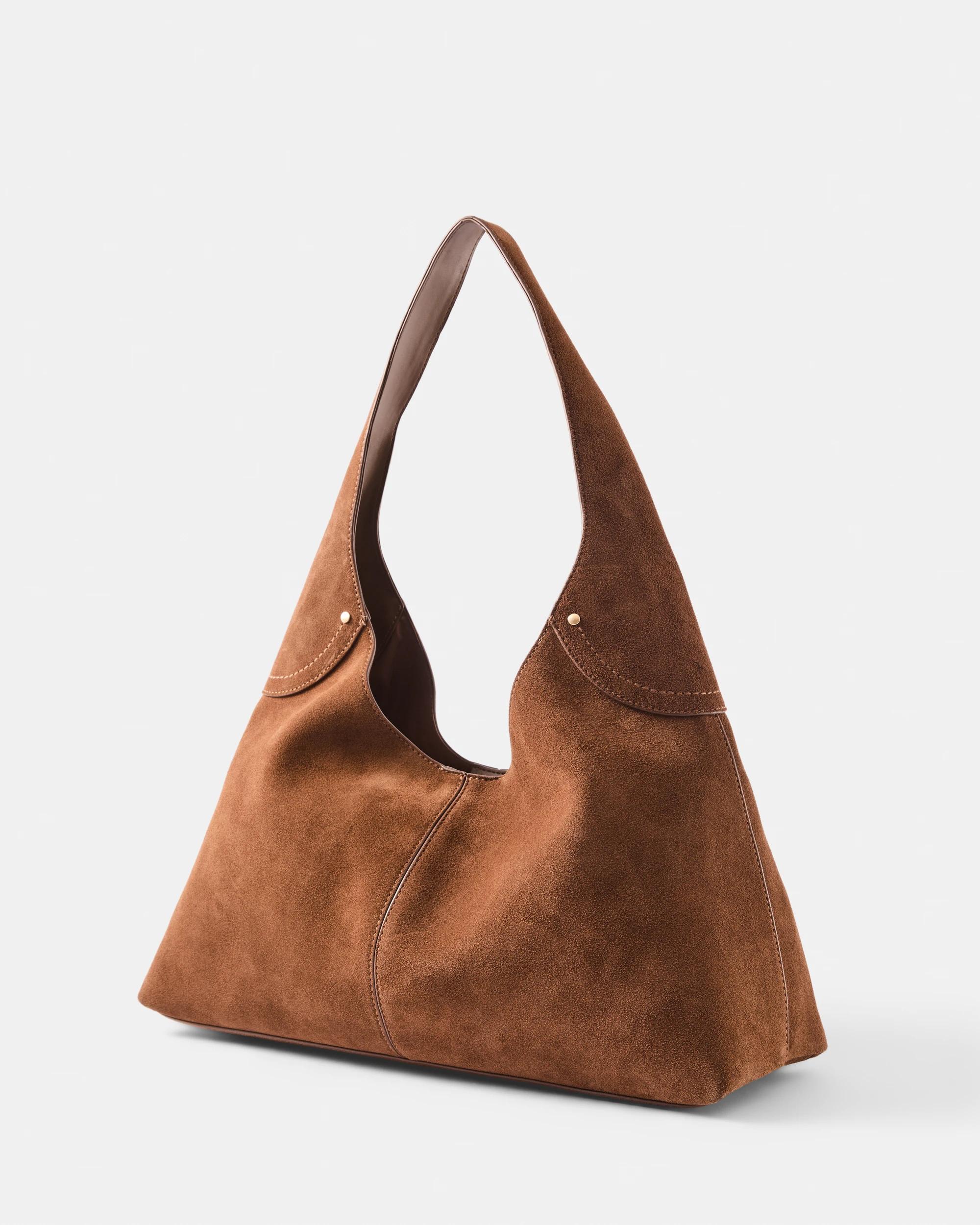 2 Leather Shoulder Tote Bag Brown, 2 of 5