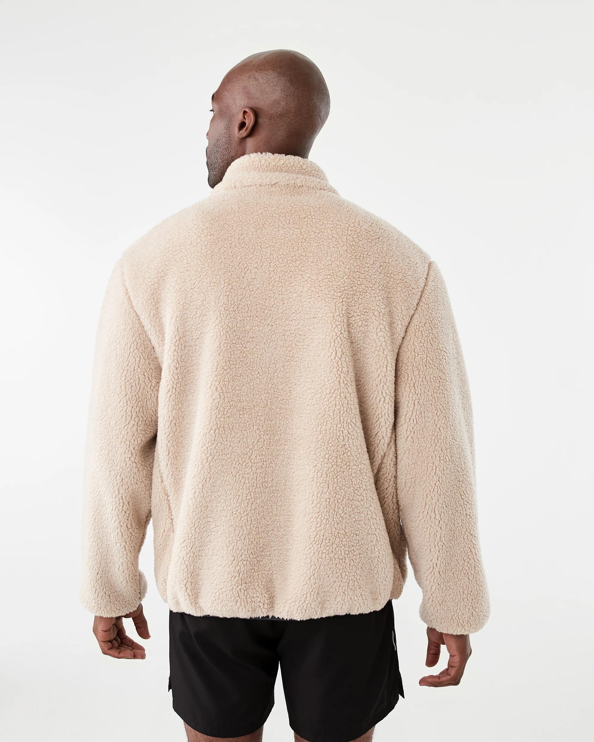 4 Active Mens Outdoor Oversized Sherpa Jacket Sil Beige, 4 of 7