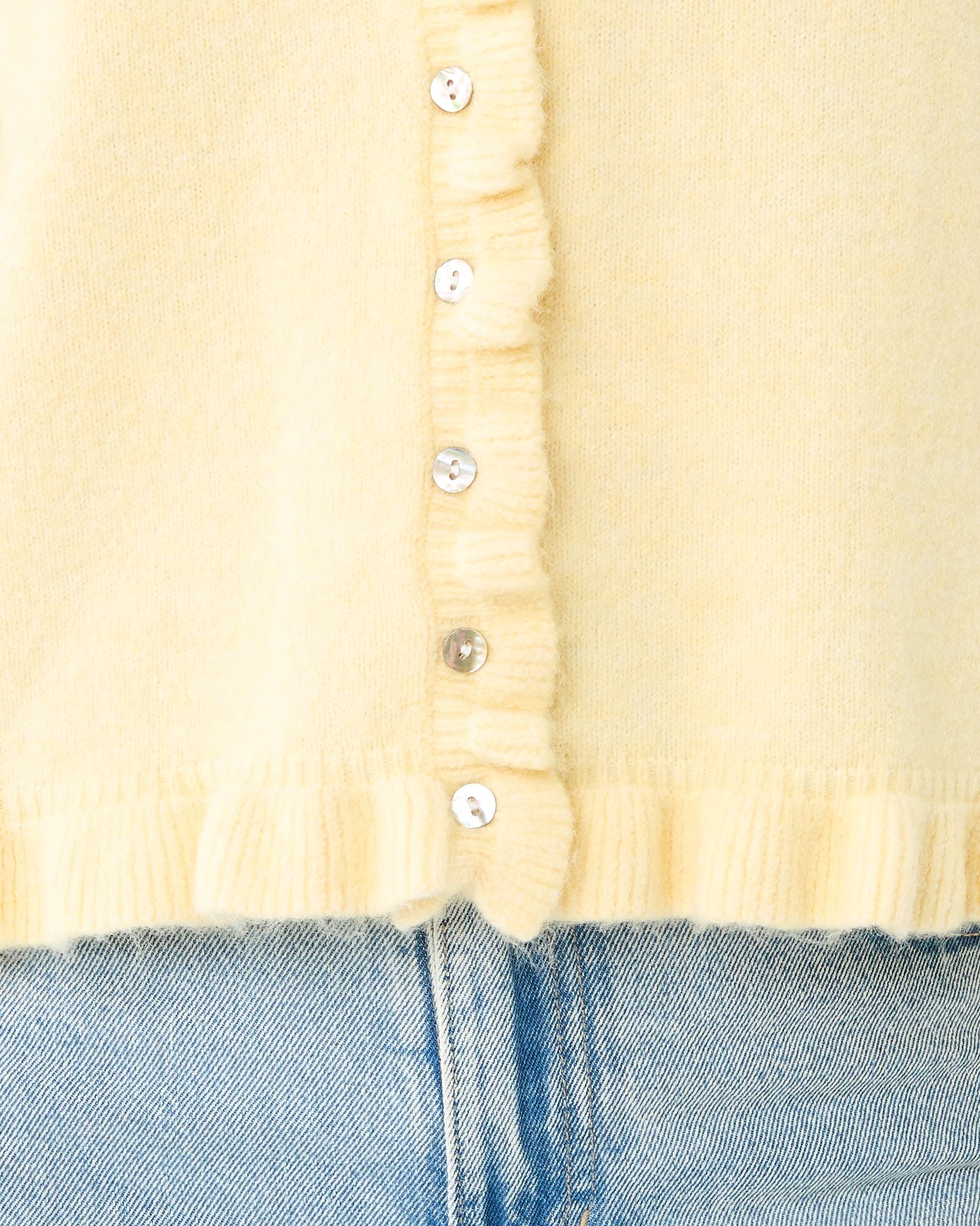 5 Frill Hem Cardigan Fln Yellow, 5 of 6