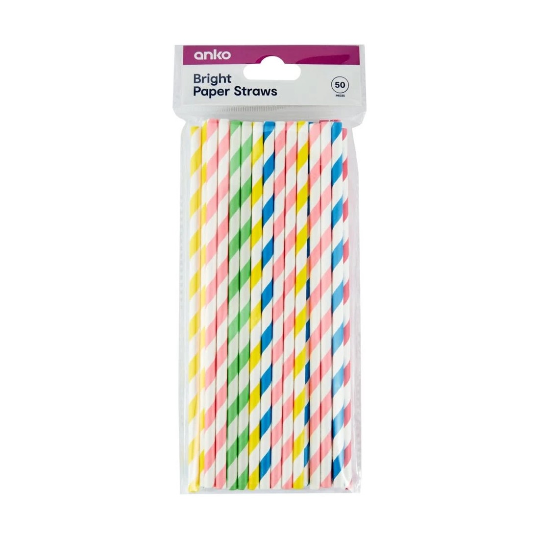 1 50 Piece Bright Paper Straws, 1 of 3