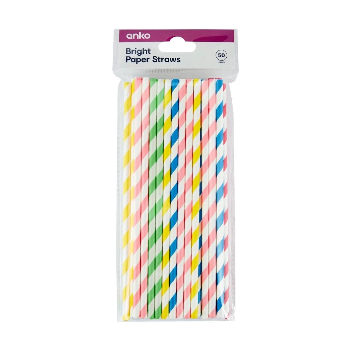 1 50 Piece Bright Paper Straws, 1 of 3