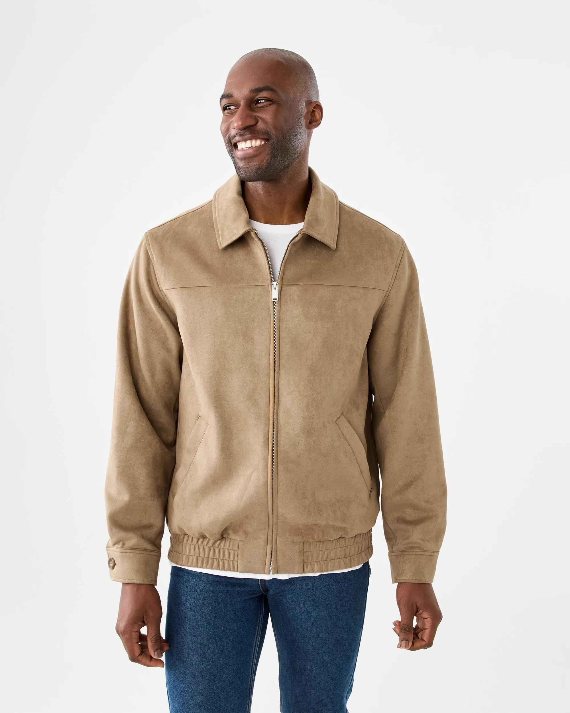 1 Suedette Bomber Jacket Brn Clay, 1 of 10
