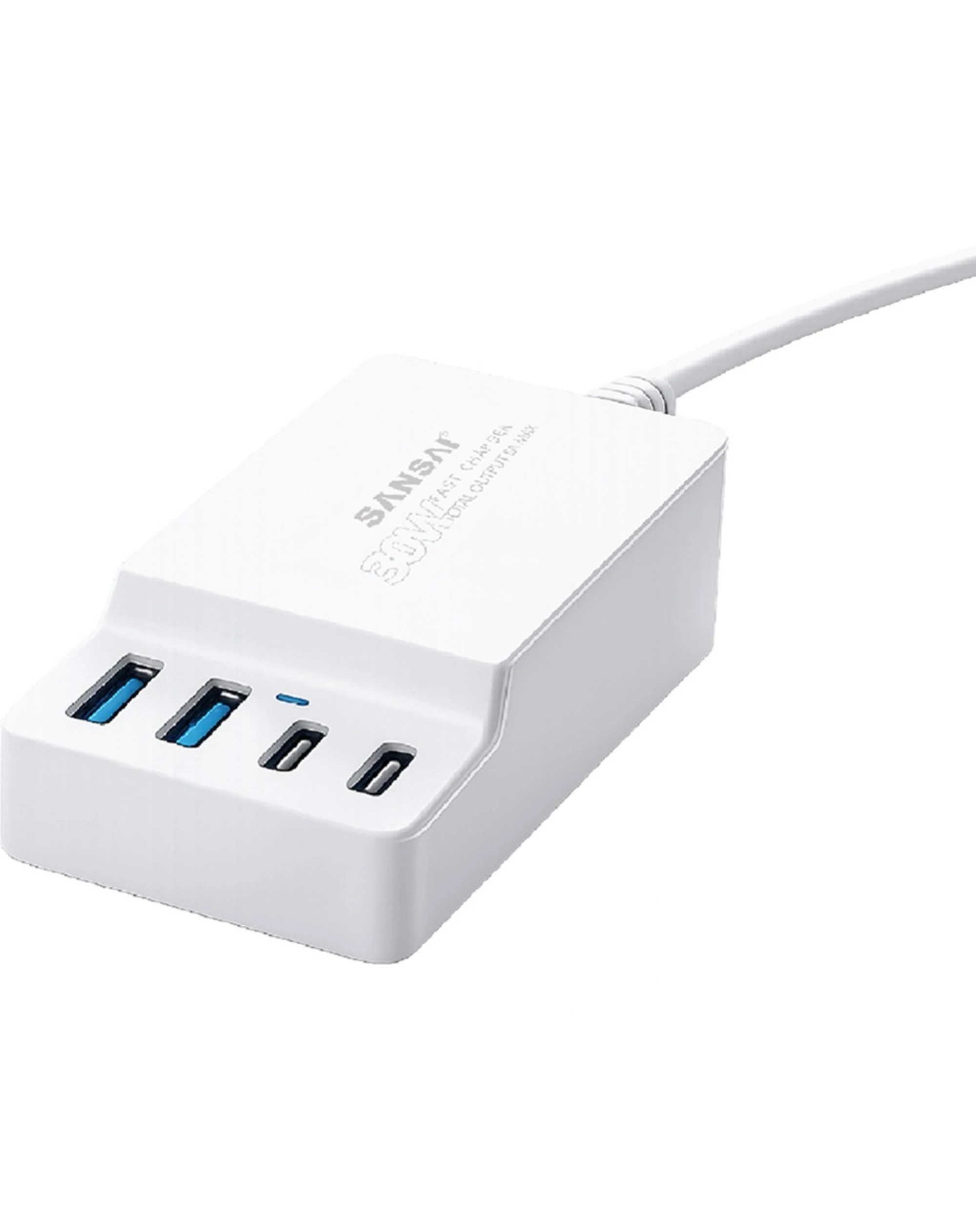 2 Sansai 4 Port USB A And C Charging Station 30W Total Output 1.5m Top Insert - White, 2 of 2
