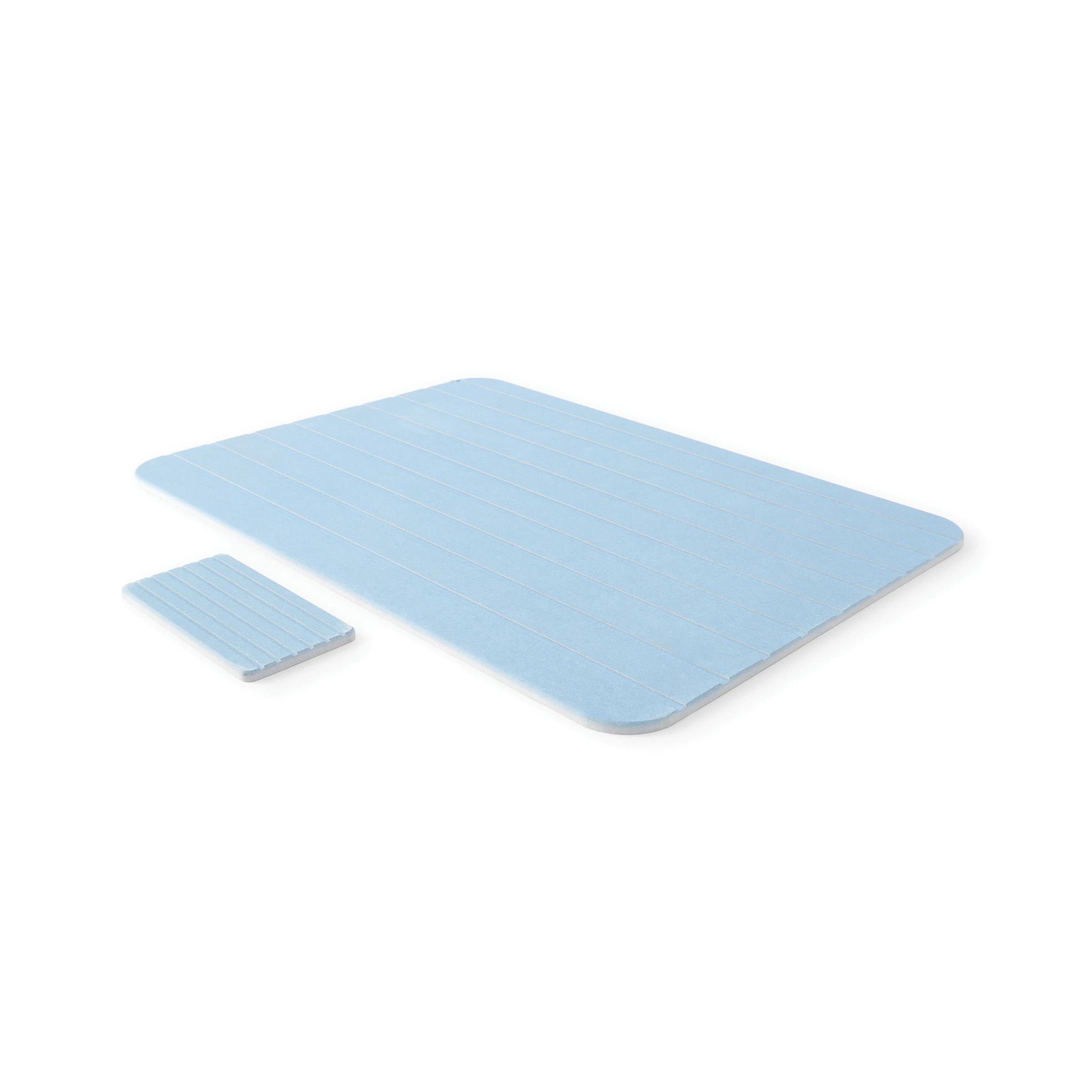 4 Stone Dry Bathmat and Tray Set - Blue, 4 of 10