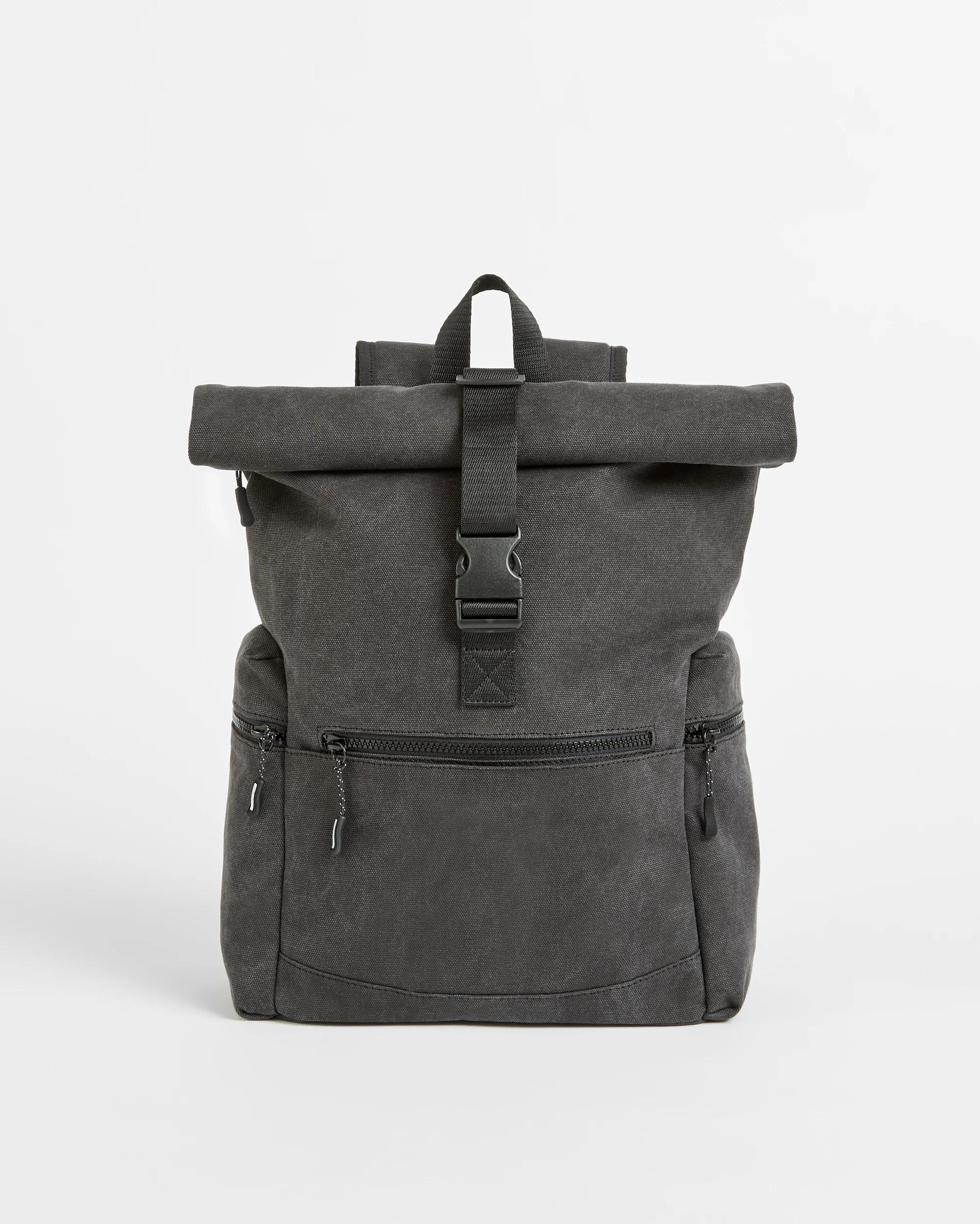 1 Target Man Washed Canvas Backpack BLACK, 1 of 2