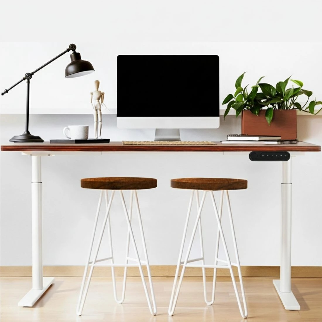 6 Artiss Standing Desk Motorised Electric Dual Motor 120CM Rustic - Brown, 6 of 6