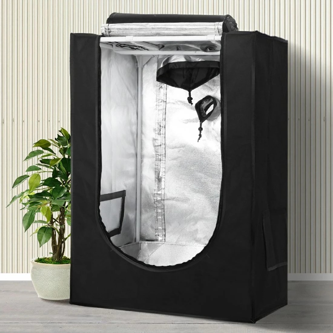 4 Green Fingers Grow Tent 60x60x90CM Hydroponics Kit Indoor Plant Room System - Black, 4 of 4