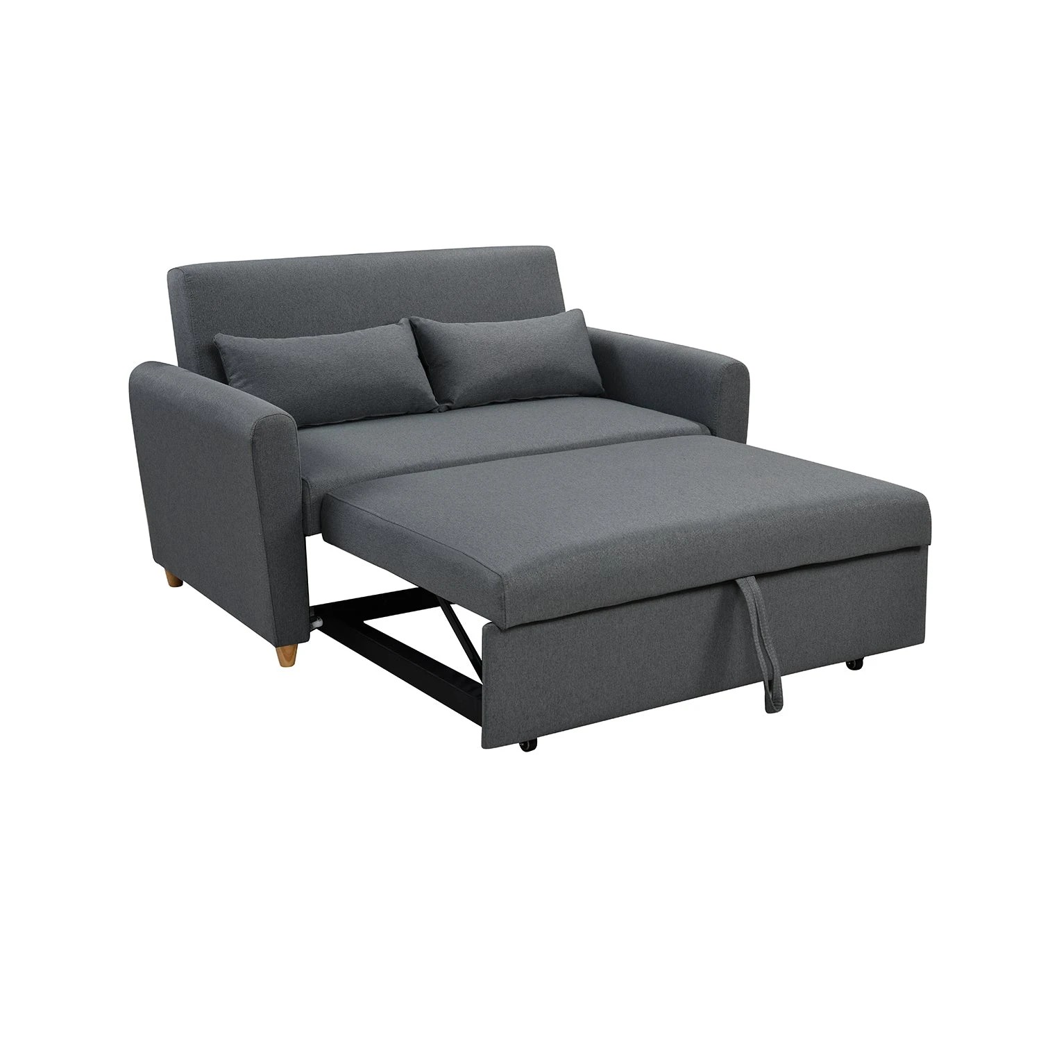 4 Foret 2-seater Pull Out Sofa Bed Lounge Adjustable Couch Furniture Grey, 4 of 8