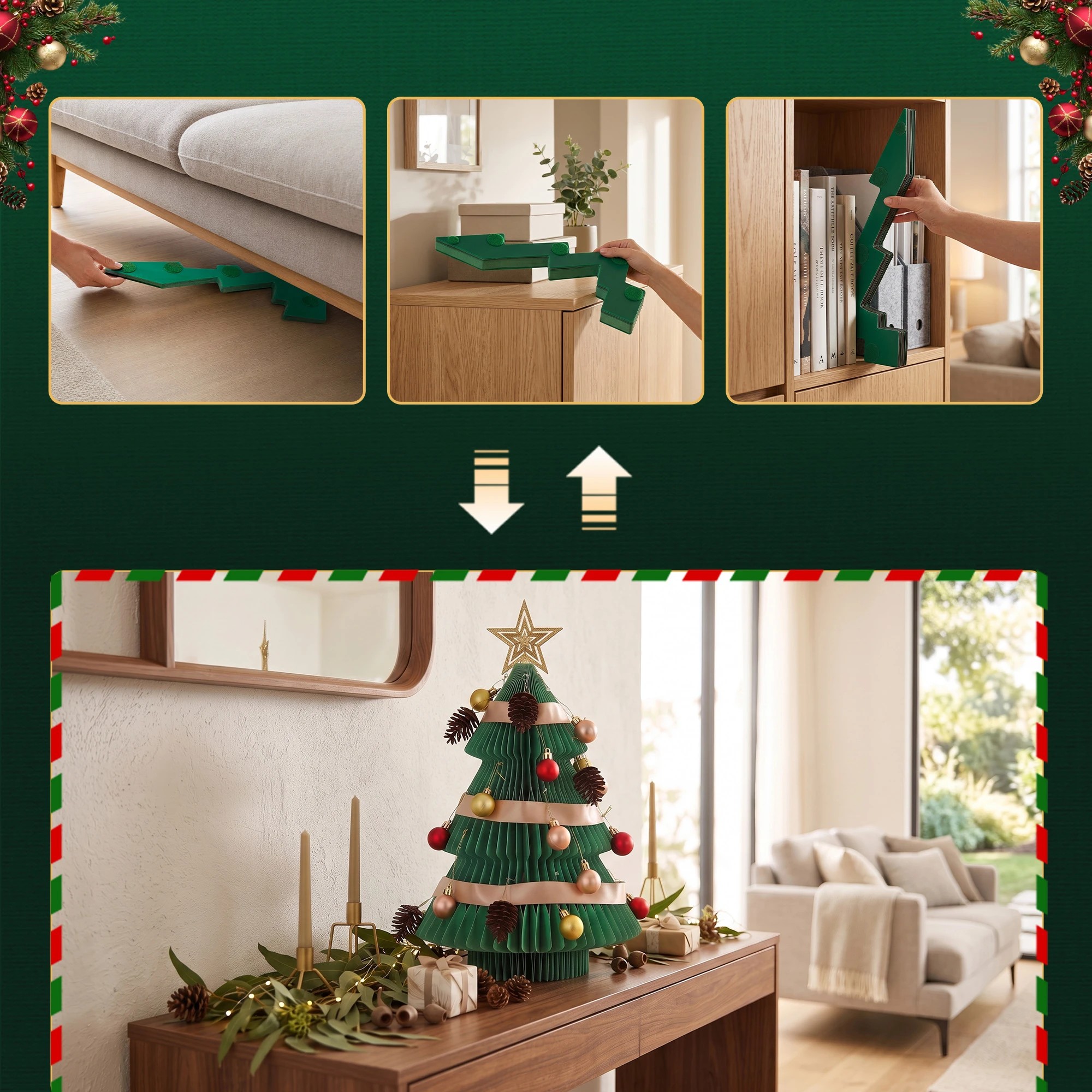 Jingle Jollys 2X Foldable Christmas Tree 47CM Xmas Table Decorations ...