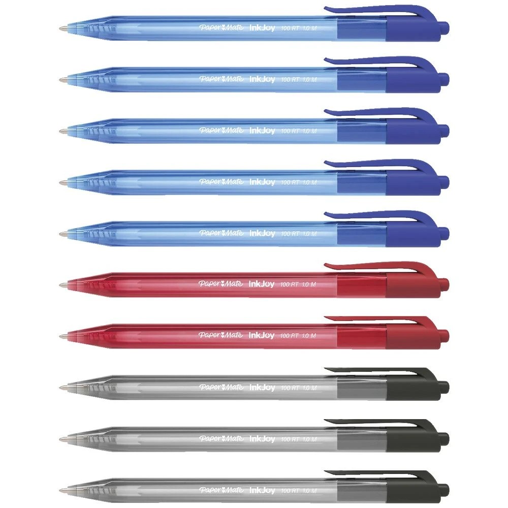 2 Paper Mate Inkjoy 100RT Ballpoint Pens Assorted 10 Pack, 2 of 5