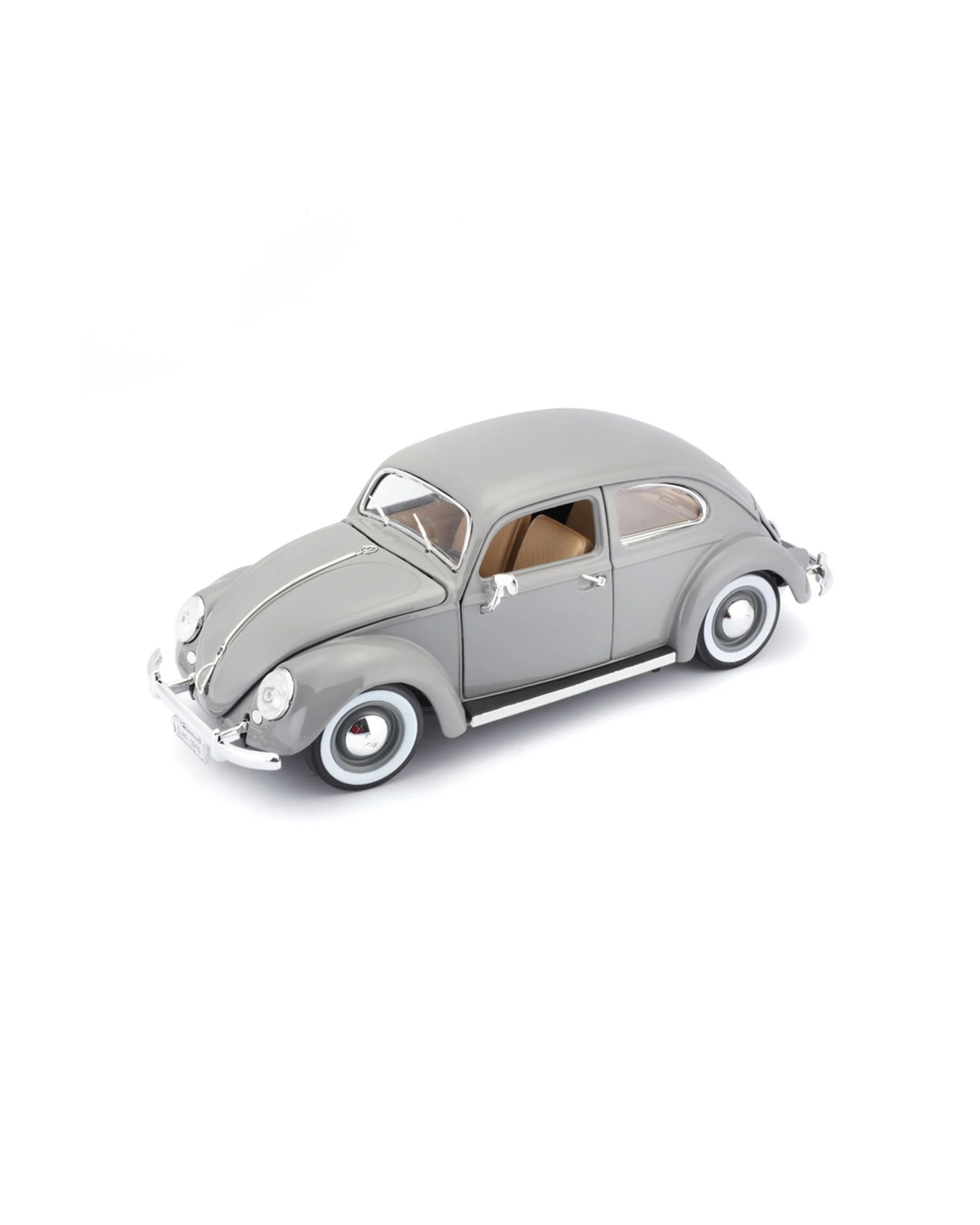 1 Bburago 1955 Volkswagen Beetle Model Car Collectible Replica Toy - Grey, 1 of 7