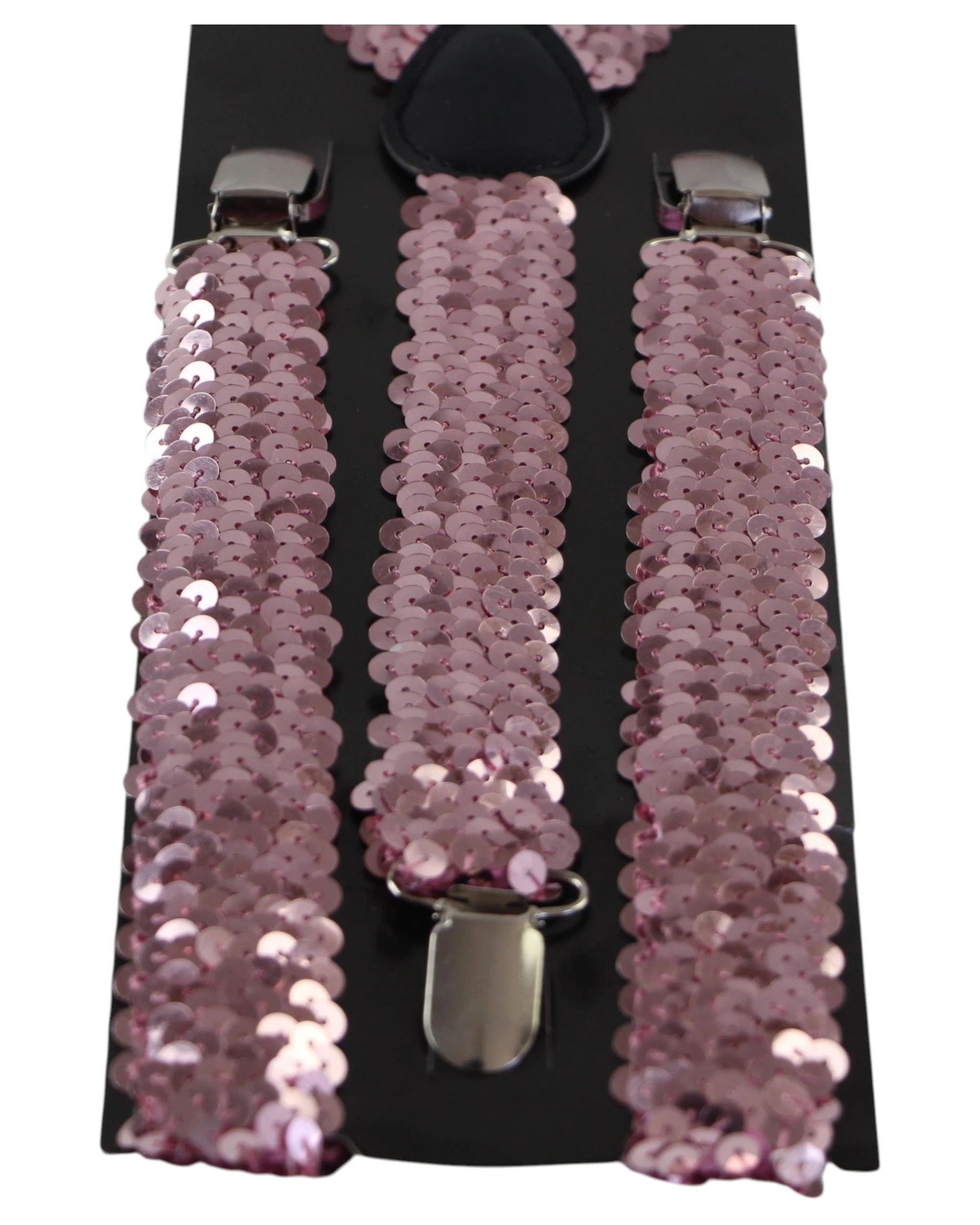 3 Zasel Unisex Adjustable 100cm Sequin Suspenders - Pink, 3 of 3