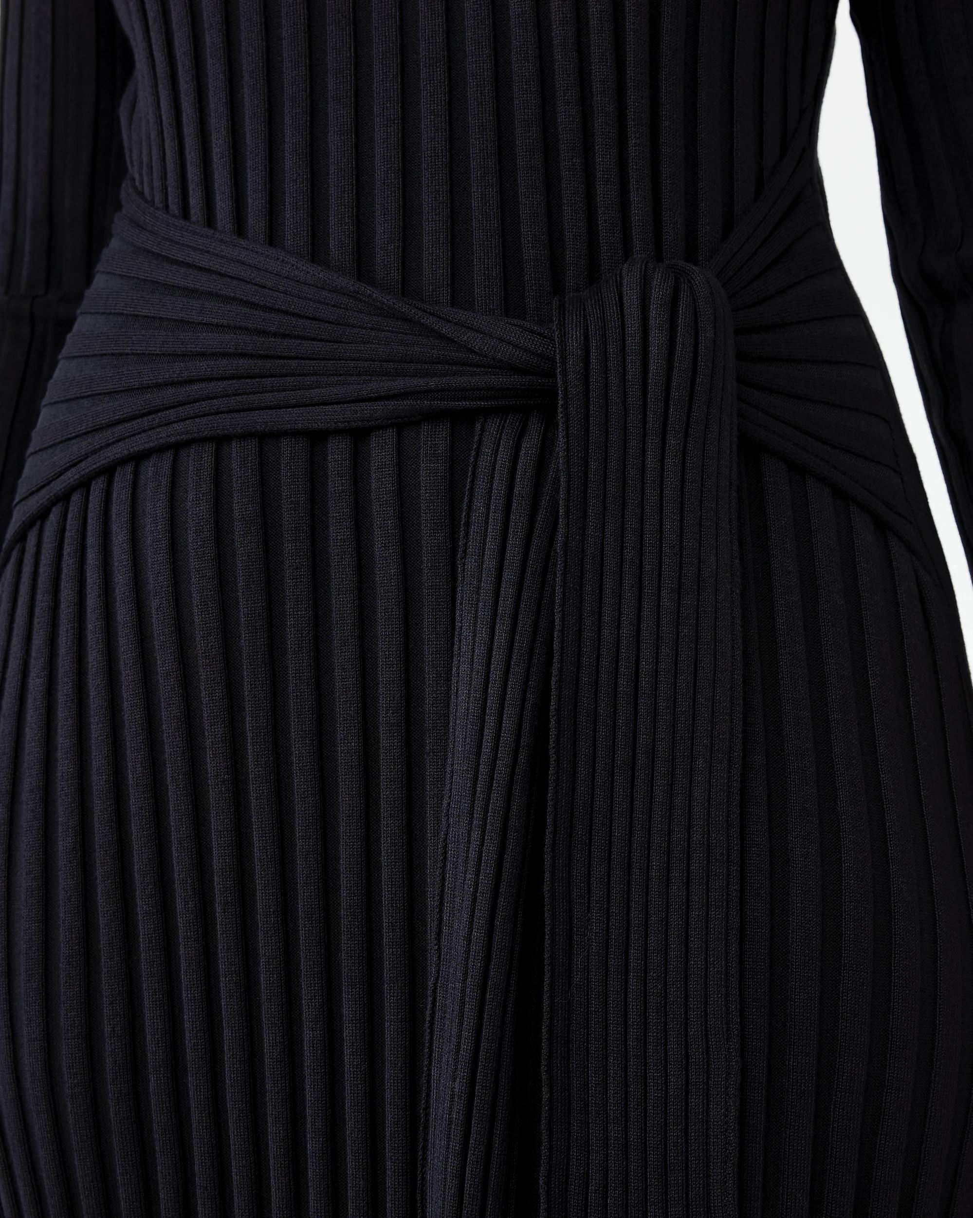 7 Long Sleeve Waist Tie Maxi Dress Black, 7 of 7