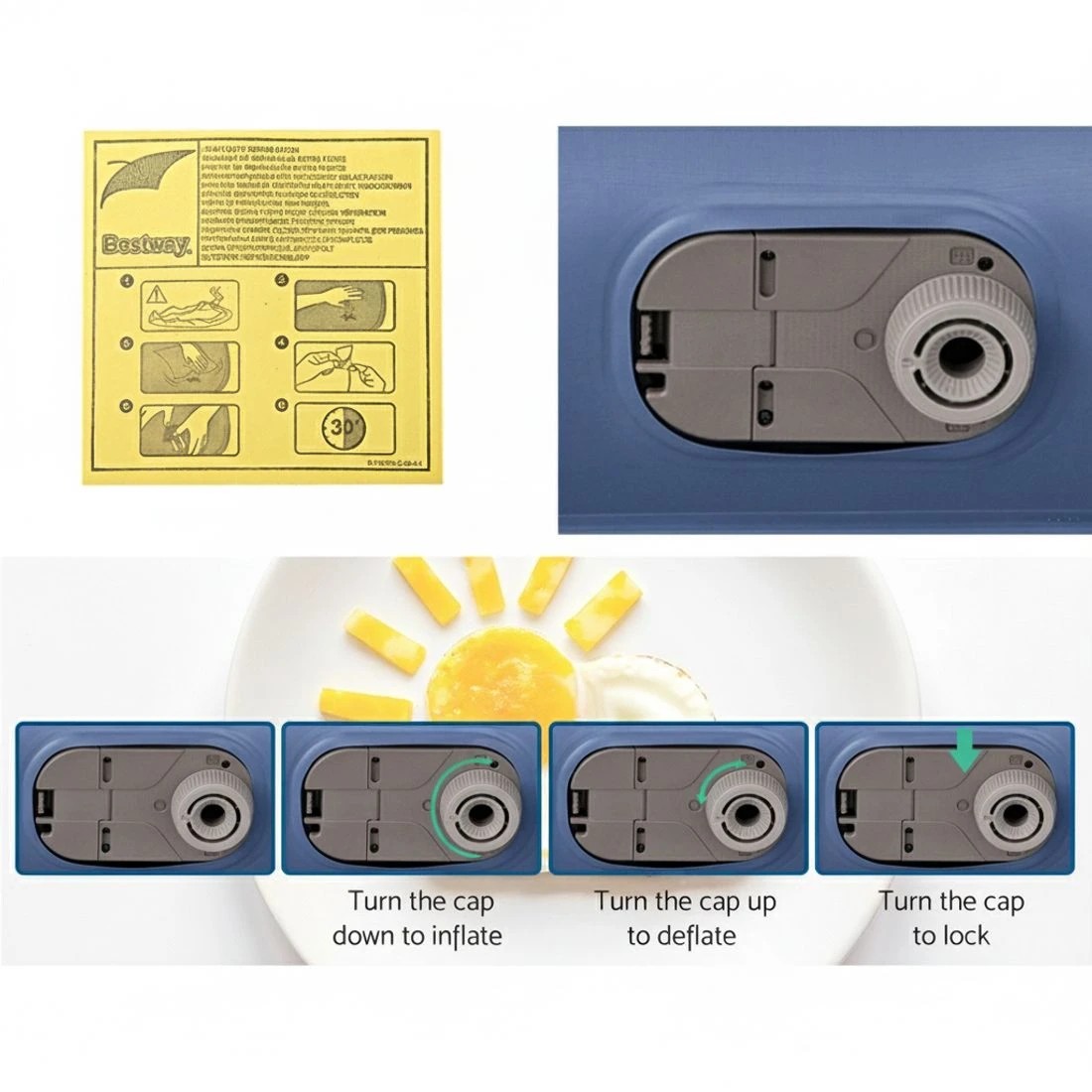 6 Bestway Air Mattress Inflatable Bed 46cm Airbed Single - Single Bed - Multi, 6 of 8