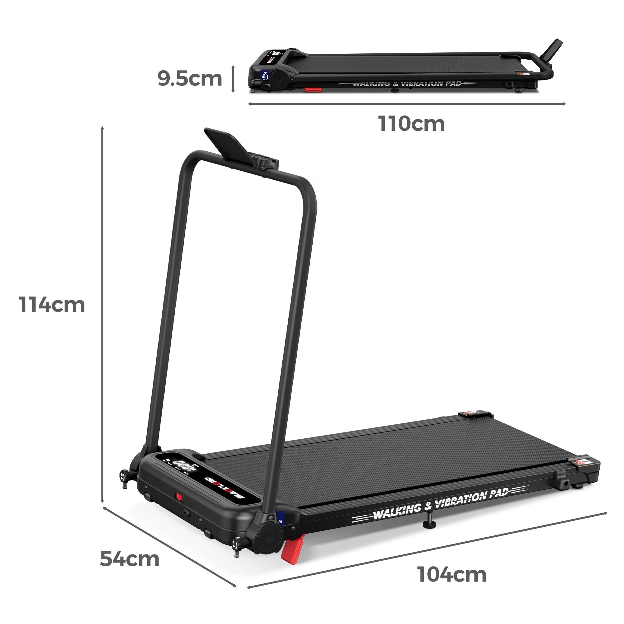 3 Black Lord Treadmill 4-in-1 Walking Vibration Pad Incline Foldable Home Gym - Black, 3 of 9