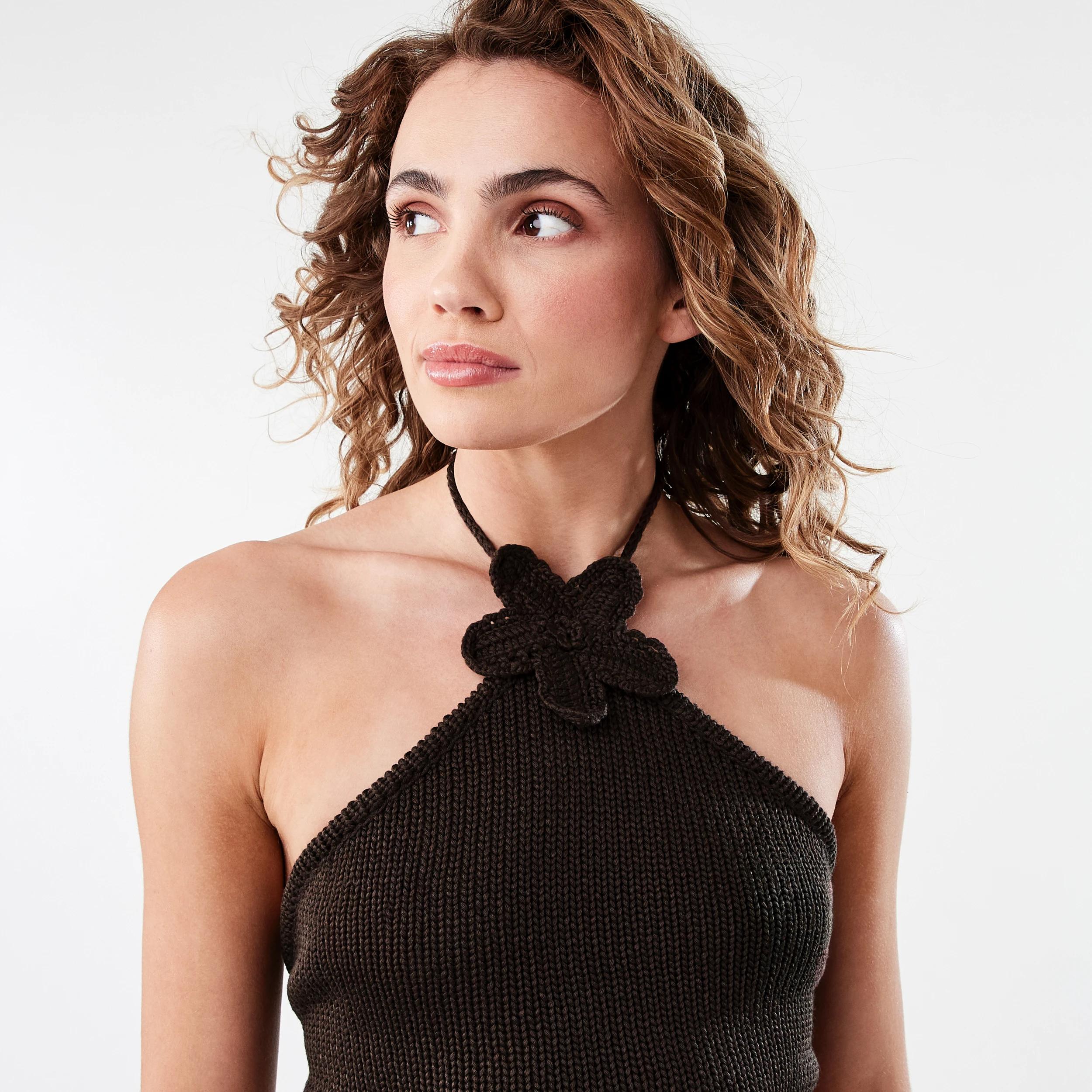 5 Crochet Halter Neck Top Melt Brown, 5 of 7