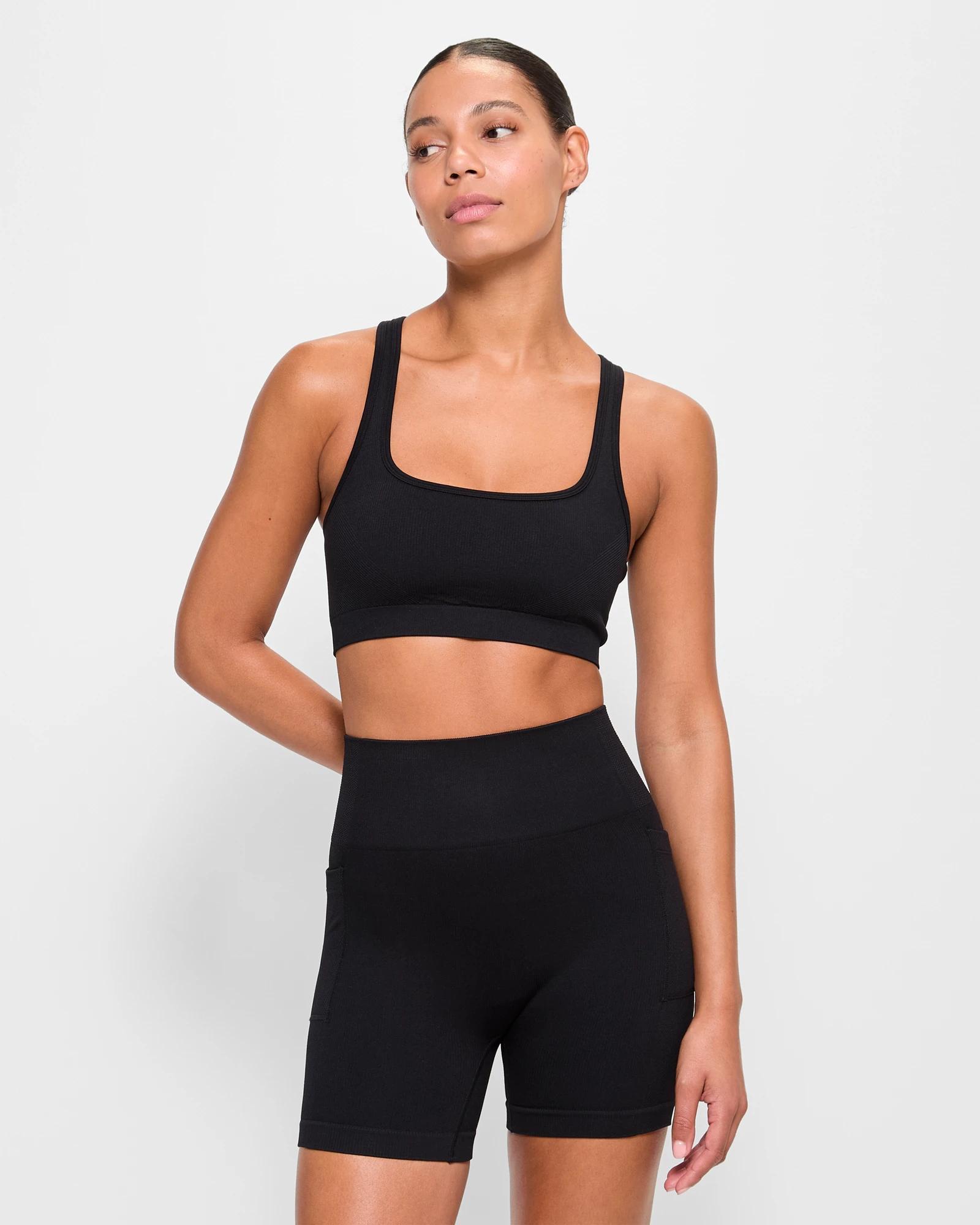 1 Target Active Harmony Strappy Seamfree Crop Top BLACK, 1 of 5