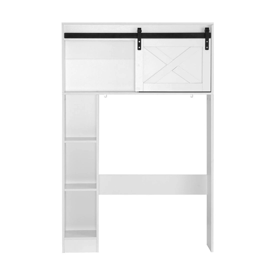 5 Artiss Bathroom Cabinet Over the Toilet Storage Organiser Laundry Shelf 128cm - White, 5 of 8