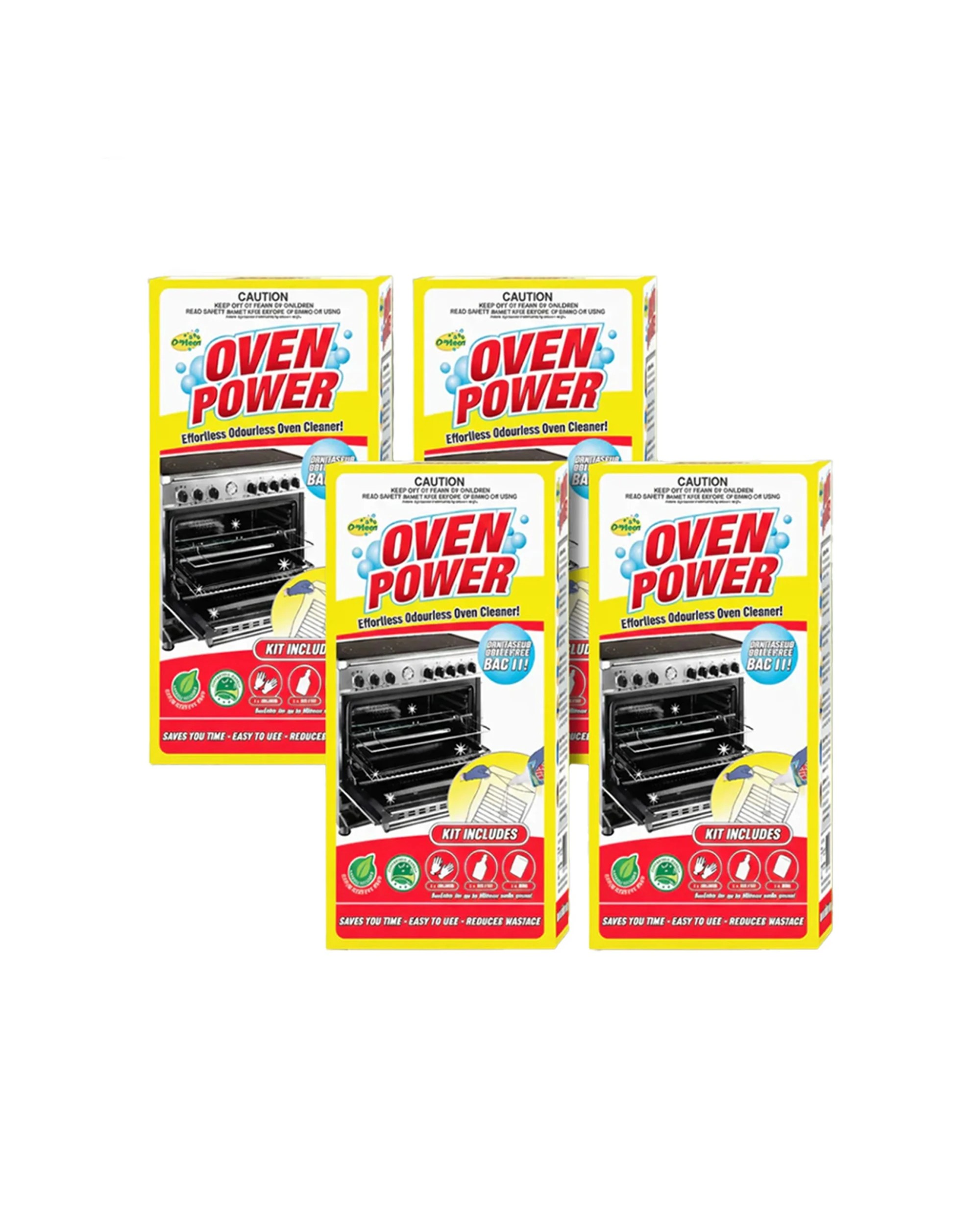 1 OzKleen Oven Power Kit 4-Pack 500ml - Non-Caustic Low-Odour Bag-and-Soak Cleaner - Multi, 1 of 1