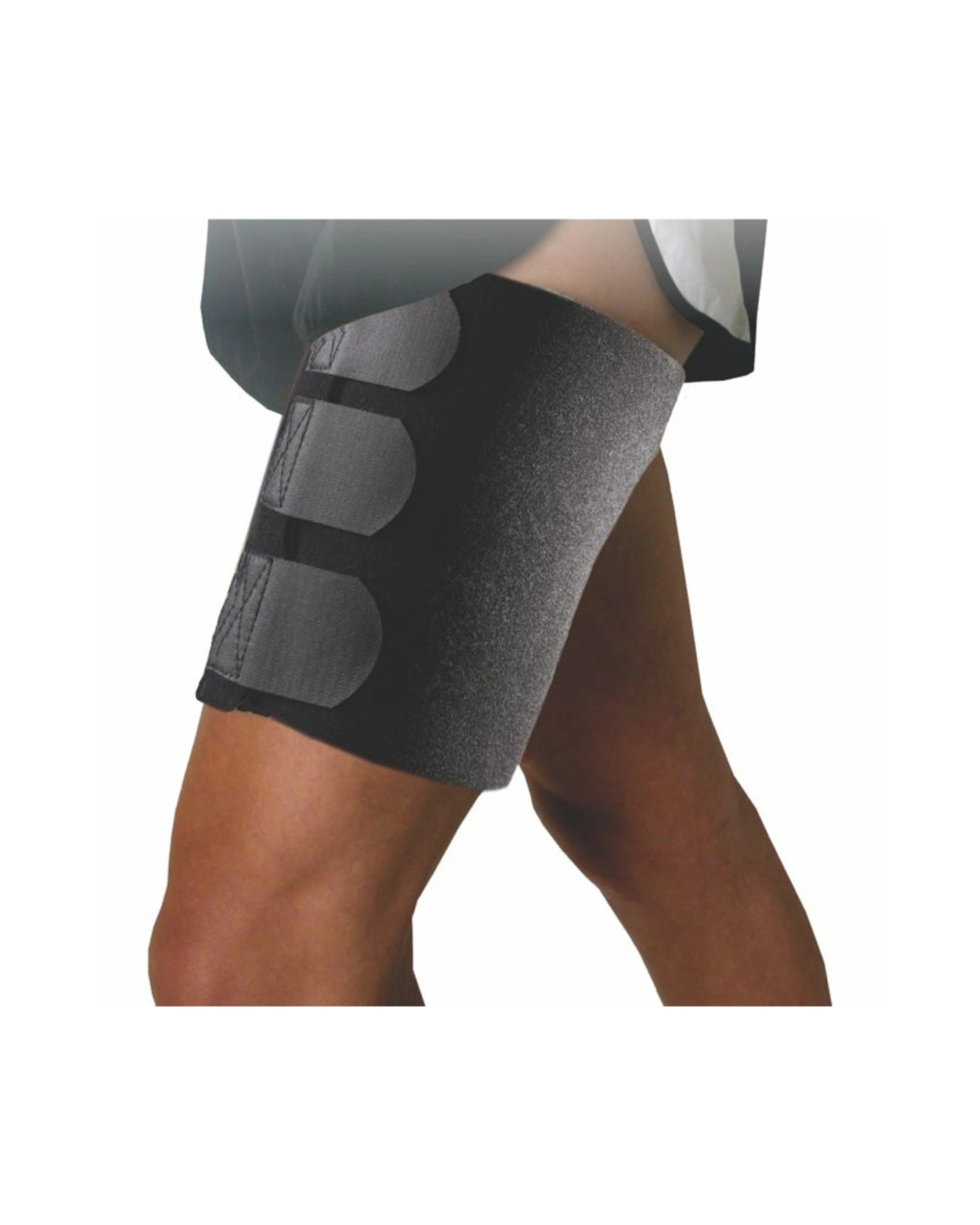 2 Bodyassist One Size Thermal Thigh Wrap Neoprene Support Compression Wraps - Black - Black, 2 of 2