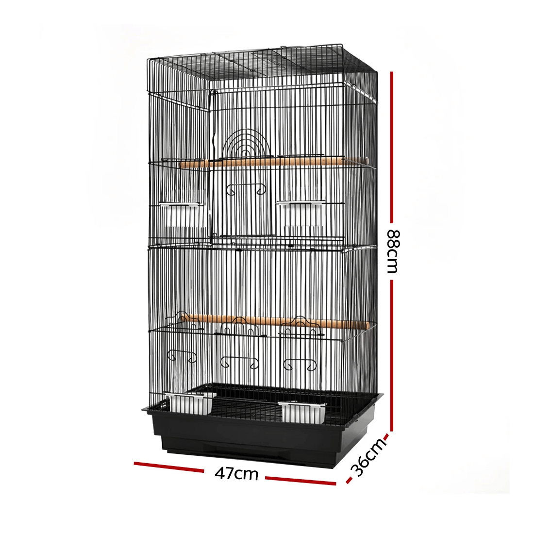 2 i.Pet Bird Cage 88cm Large Aviary - Black, 2 of 2