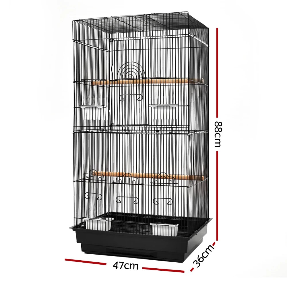 2 i.Pet Bird Cage 88cm Large Aviary - Black, 2 of 8