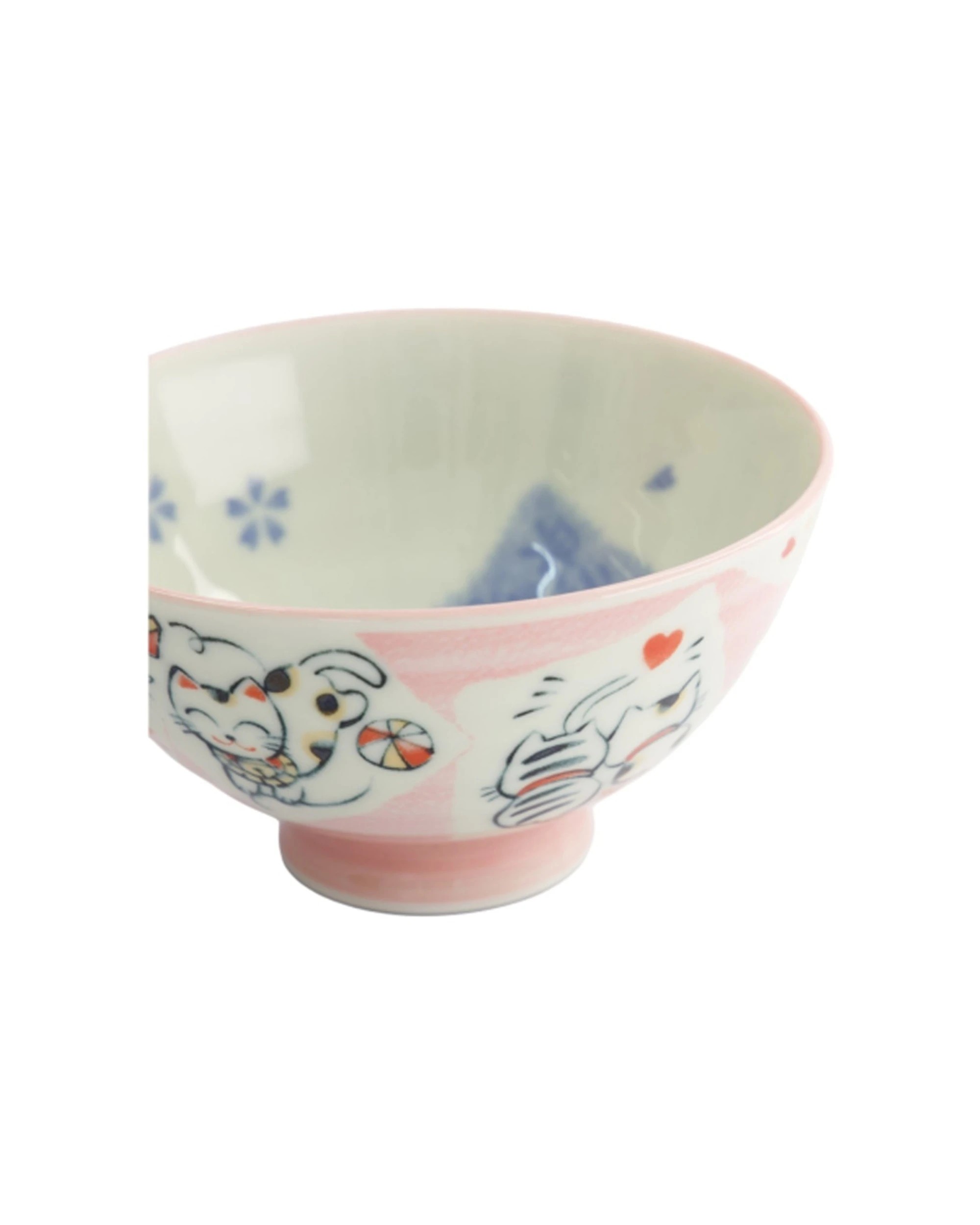 2 Tokyo Design 2PK Kawaii Rice Bowl Neko Cat Ceramic Tableware 11.5cm Card - Pink, 2 of 4