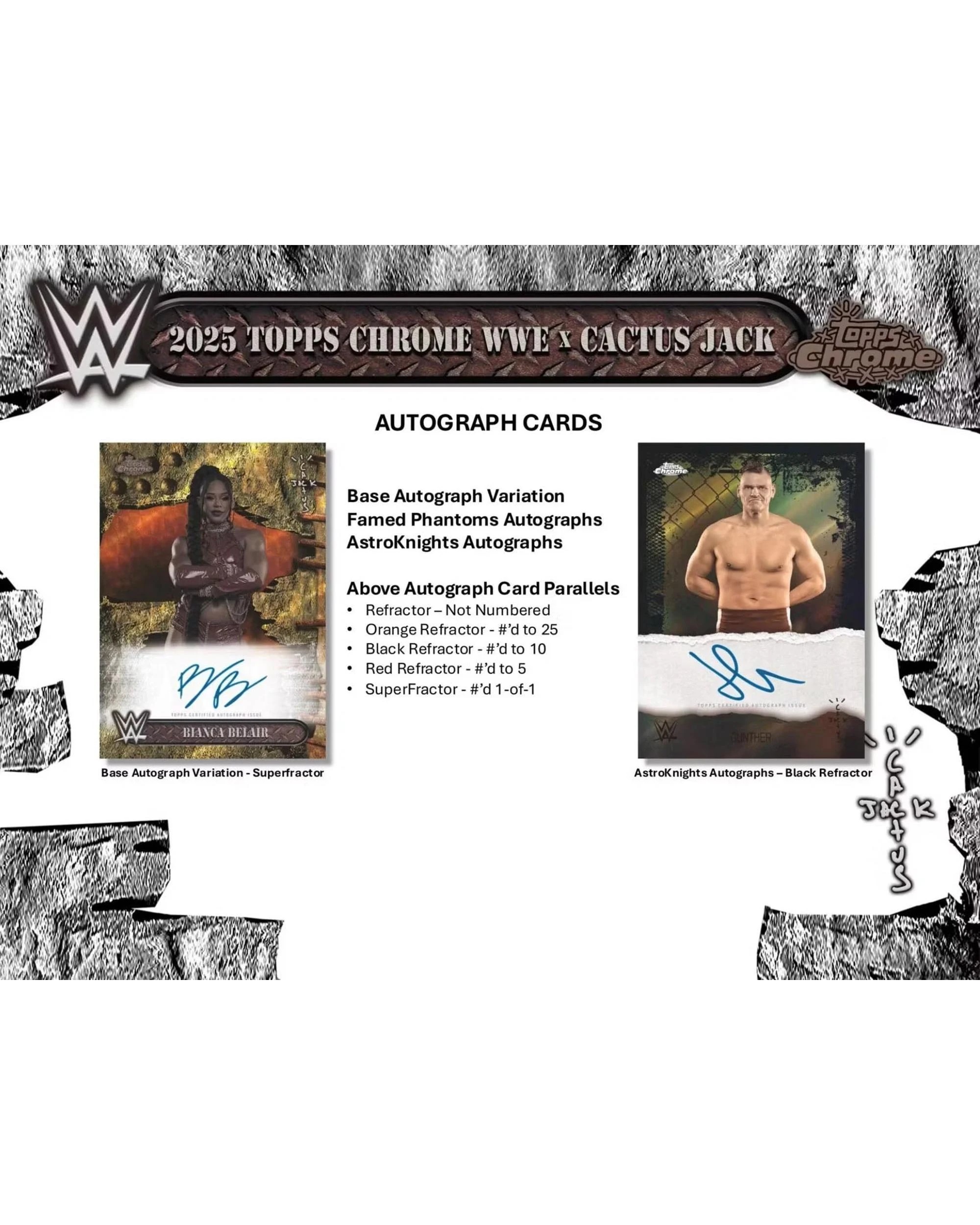 5 Topps 2025 Chrome WWE x Cactus Jack Wrestling Hobby Pack, 5 of 5