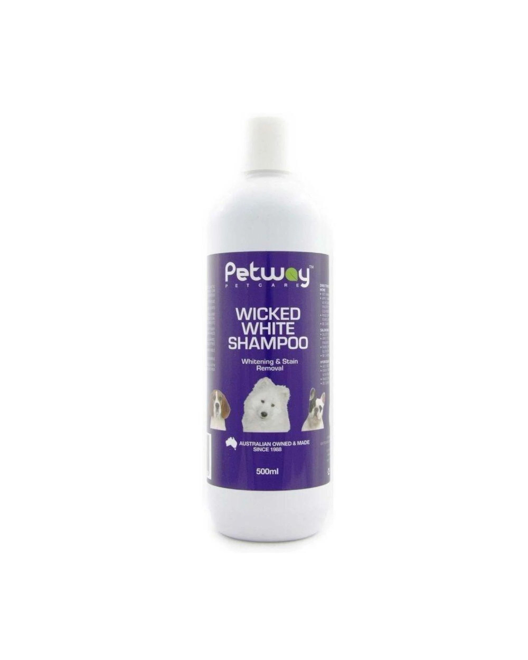 1 Petway Petcare Wicked White & Stain Removal Dog Shampoo 500ml, 1 of 1