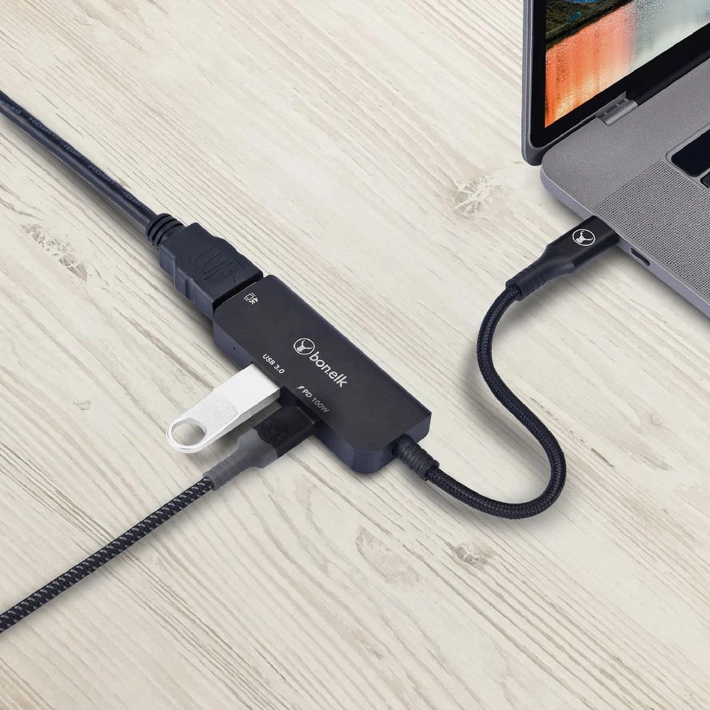 5 Bonelk USB-C 3-in-1 Multiport Hub Black, 5 of 6